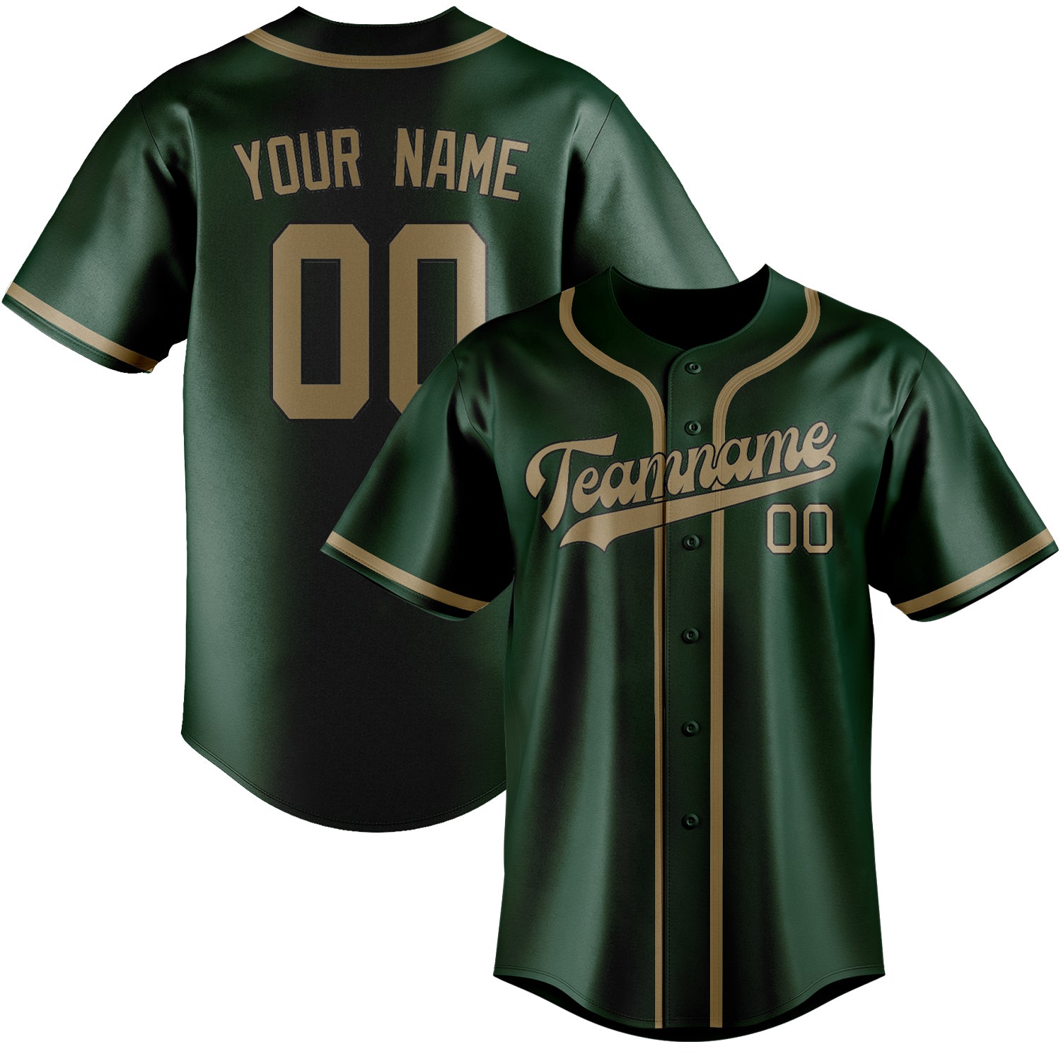 Maillot de baseball kaki clair vert personnalisé