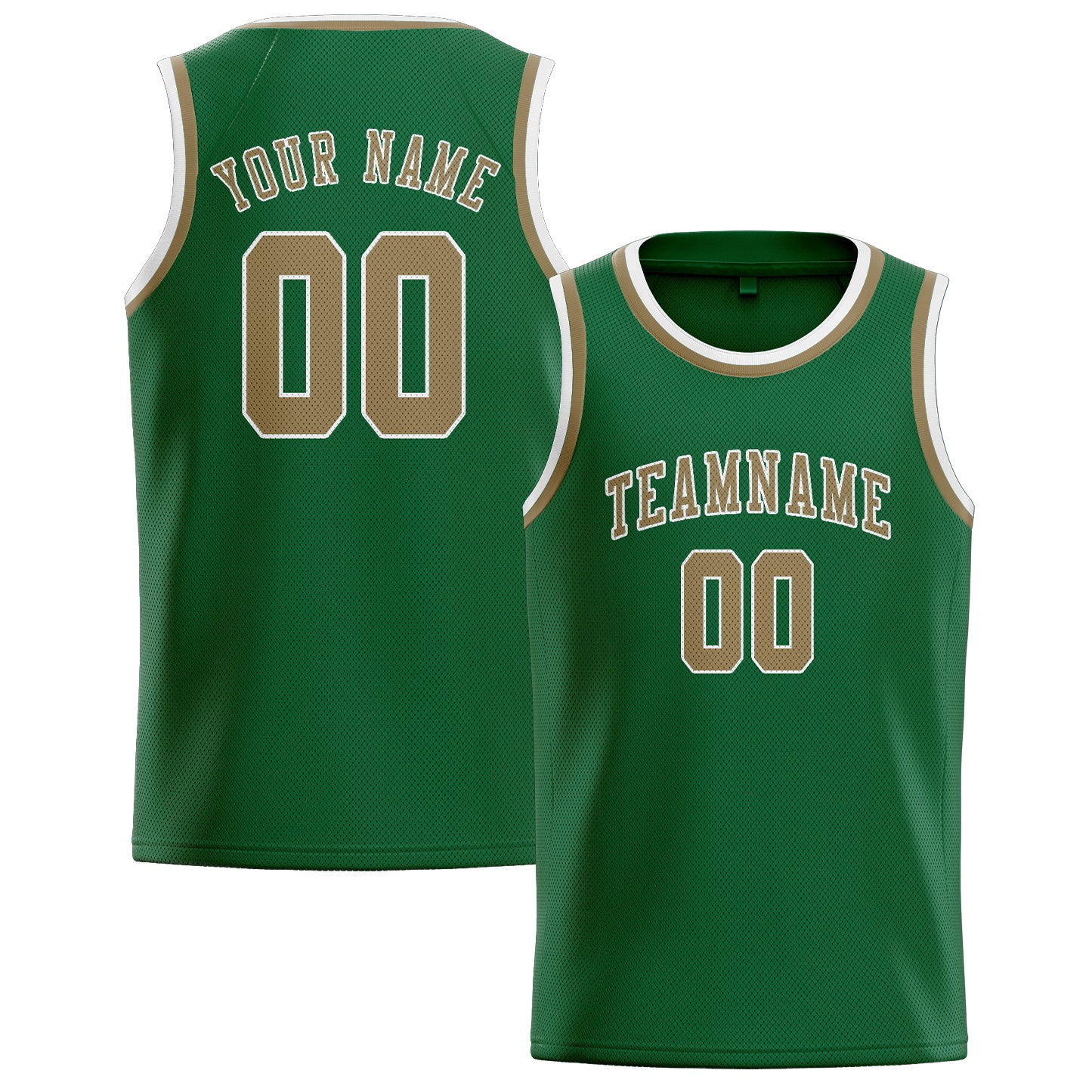 Maillot de basketball kaki clair vert personnalisé