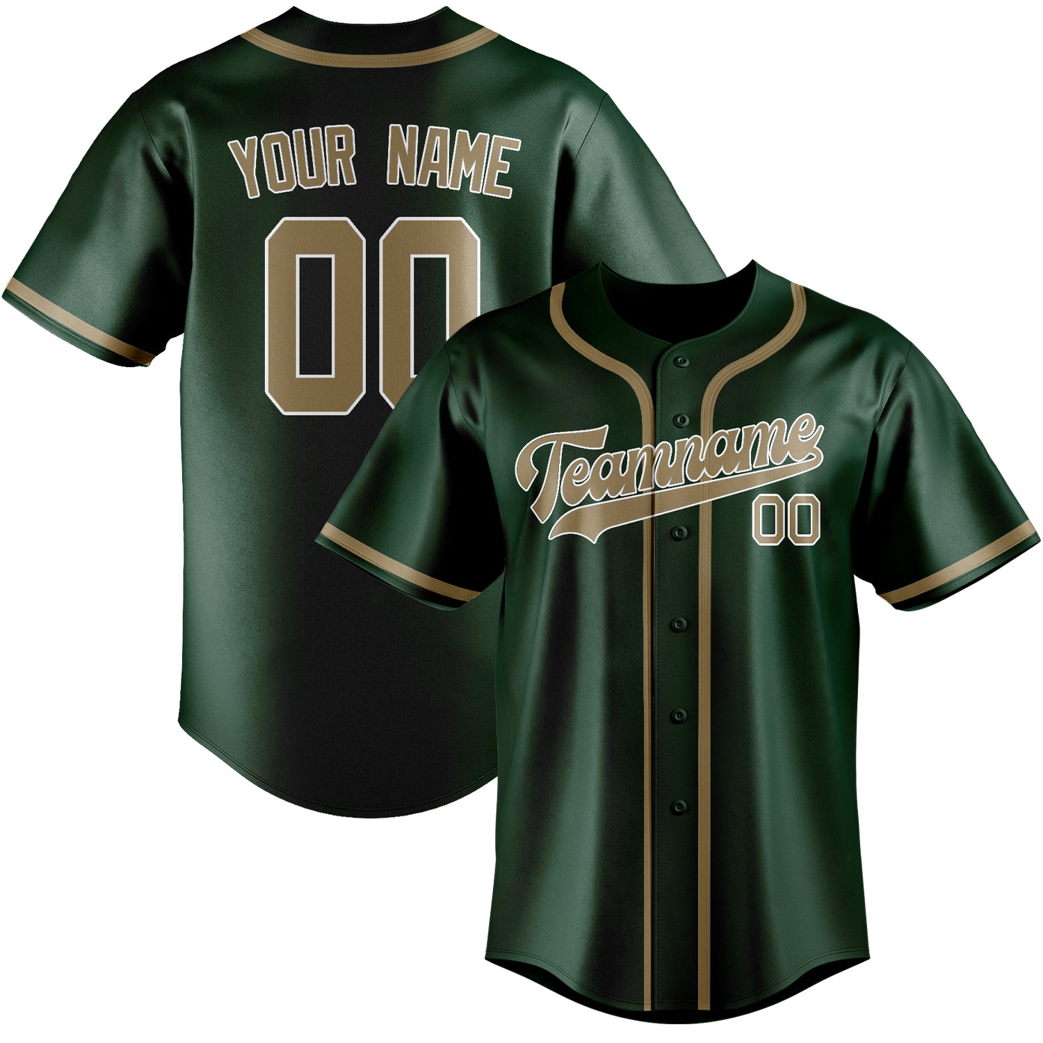 Maillot de baseball kaki clair vert personnalisé