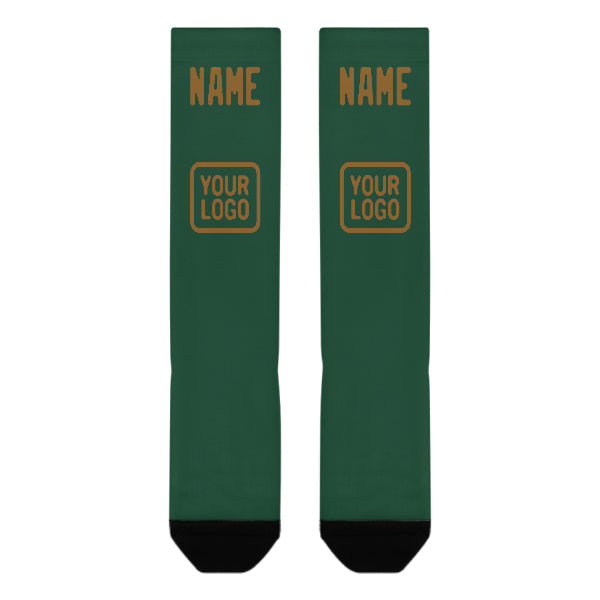 Chaussettes hautes kaki vertes personnalisées