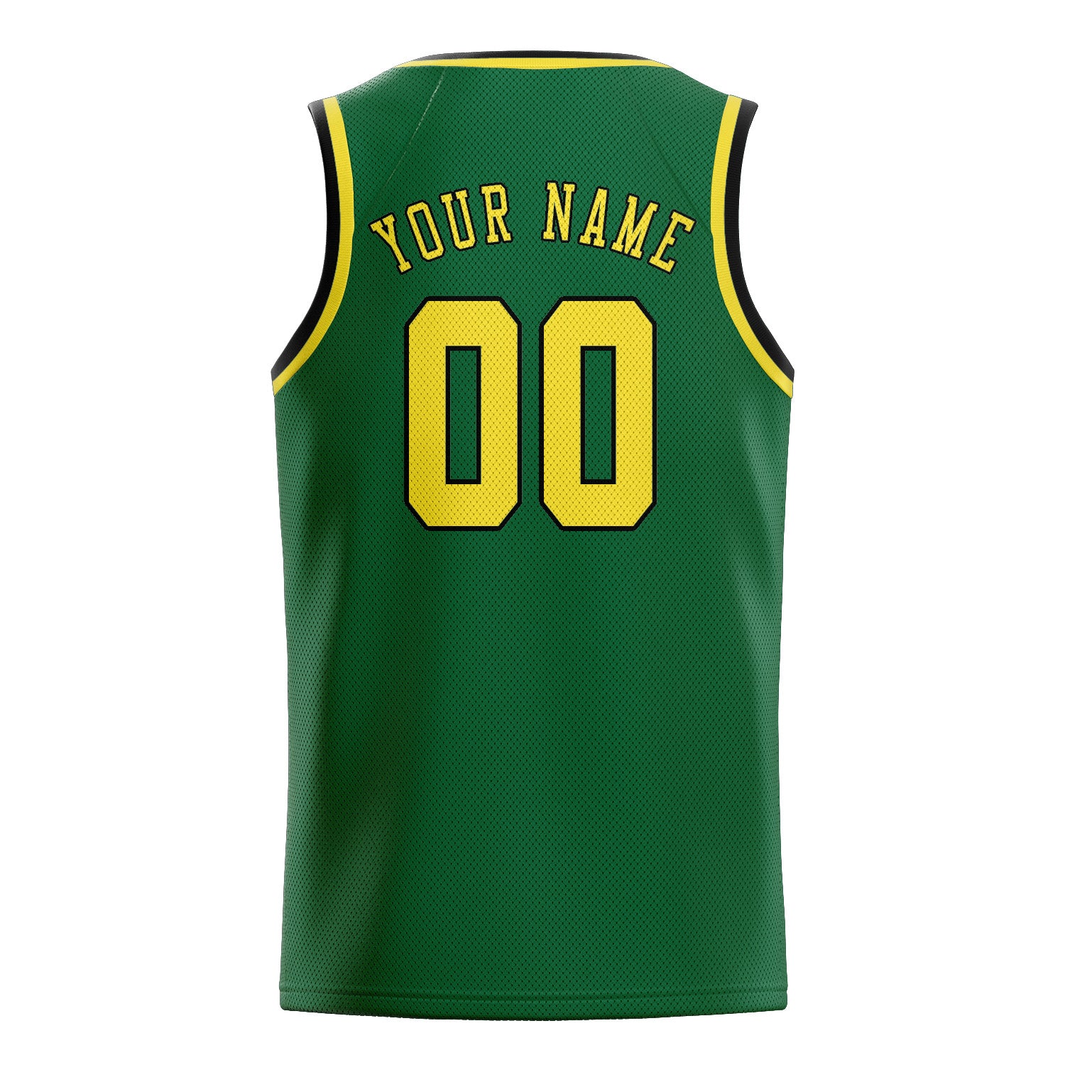 Maillot de basketball personnalisé vert clair et jaune clair