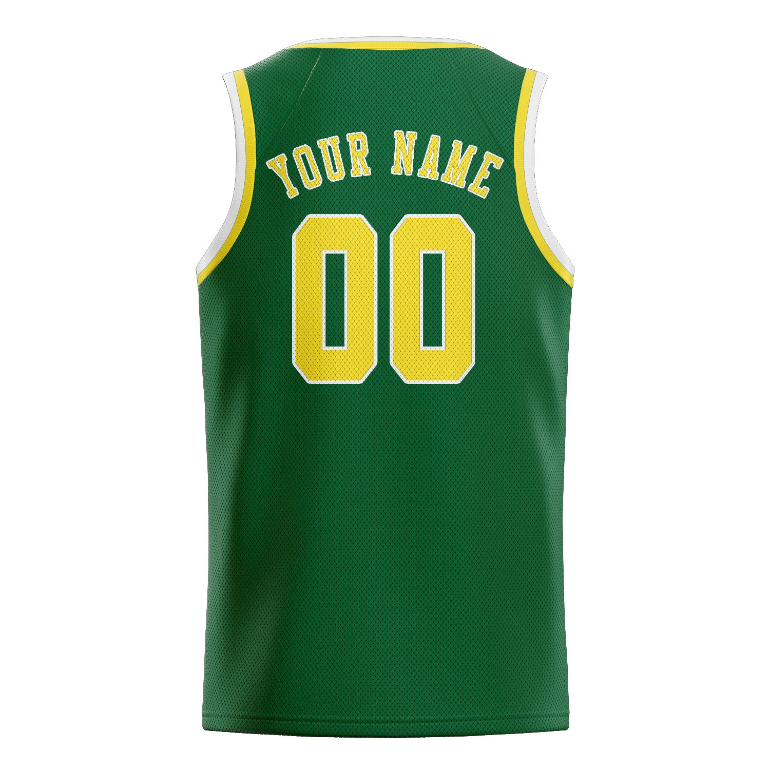 Maillot de basketball personnalisé vert clair et jaune clair