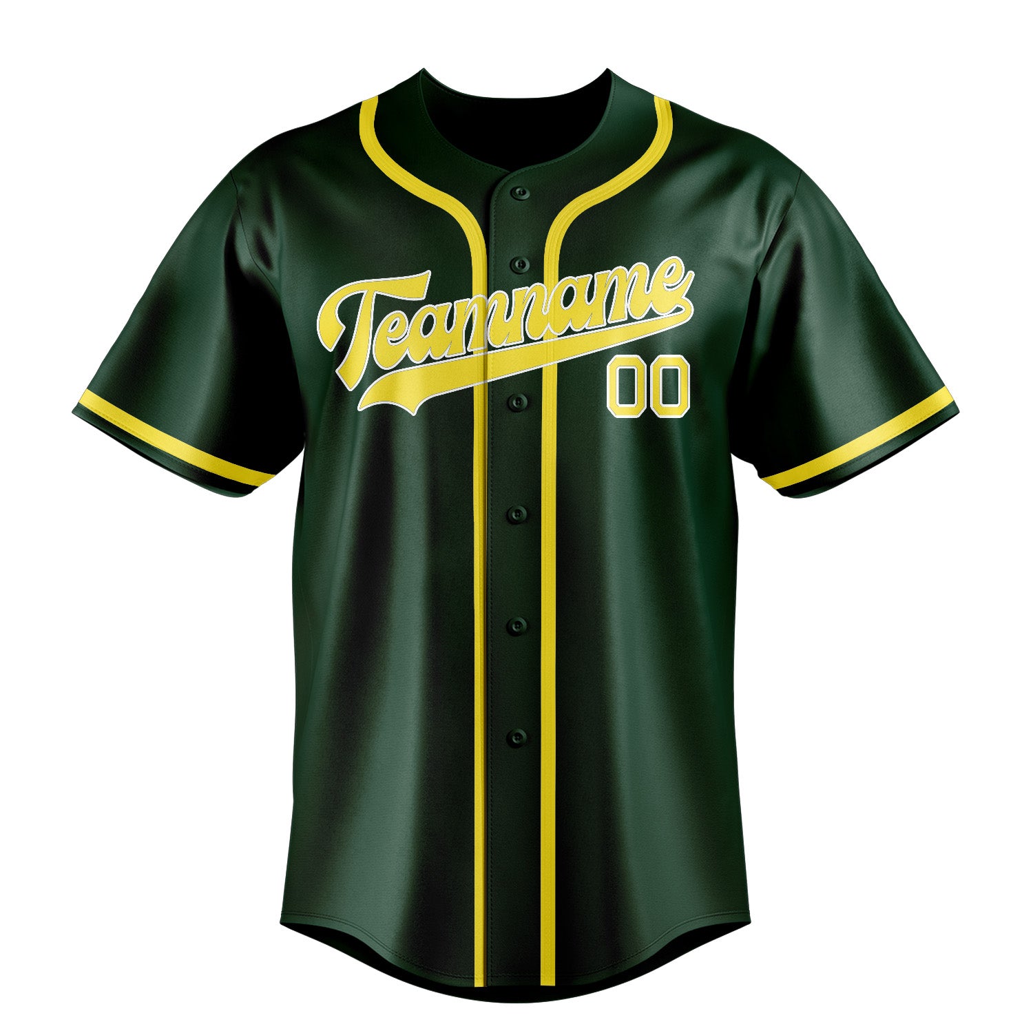Maillot de baseball personnalisé vert clair et jaune clair