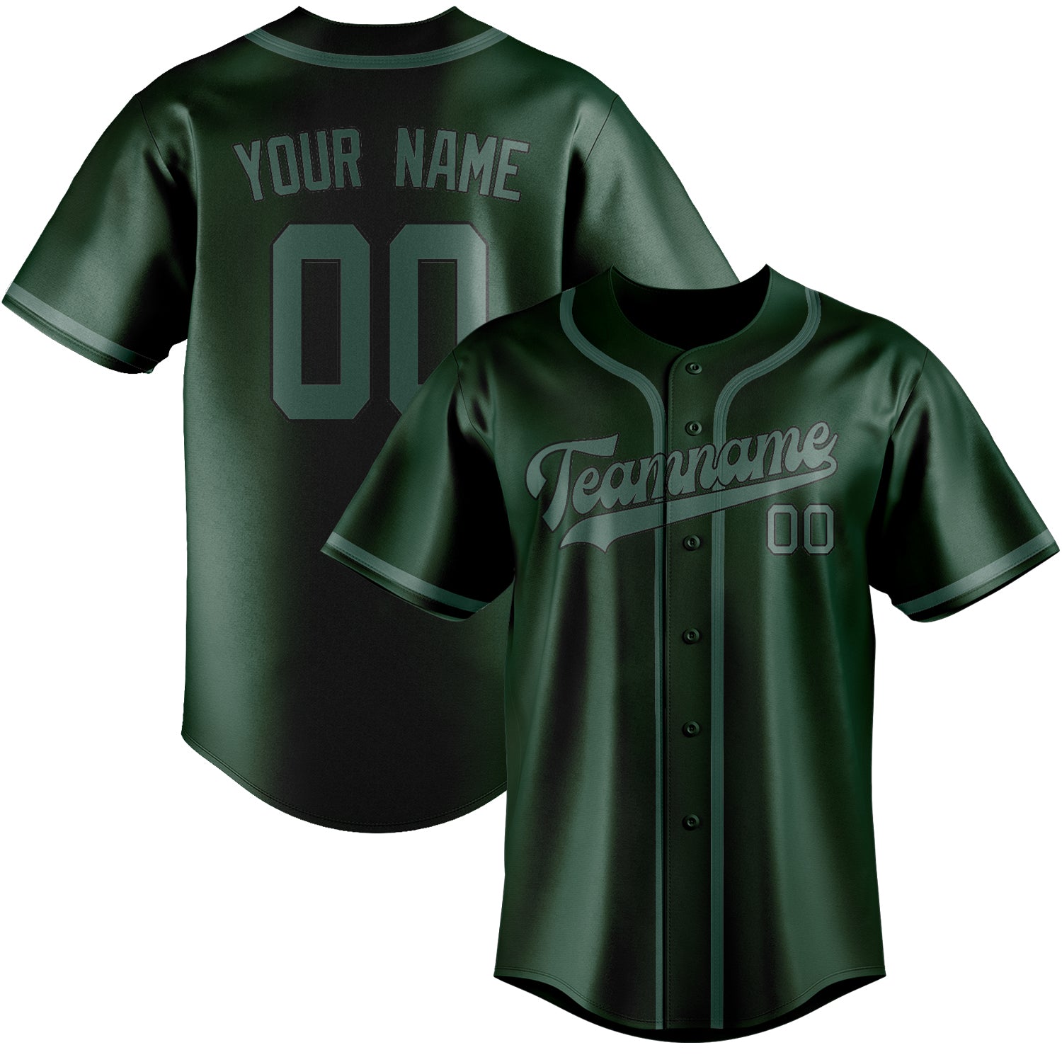 Maillot de baseball personnalisé vert-bleu-vert