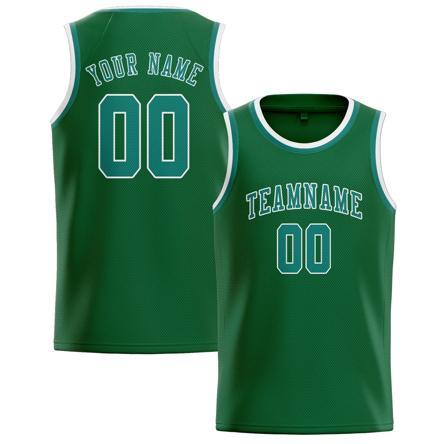 Maillot de basketball personnalisé vert-bleu-vert
