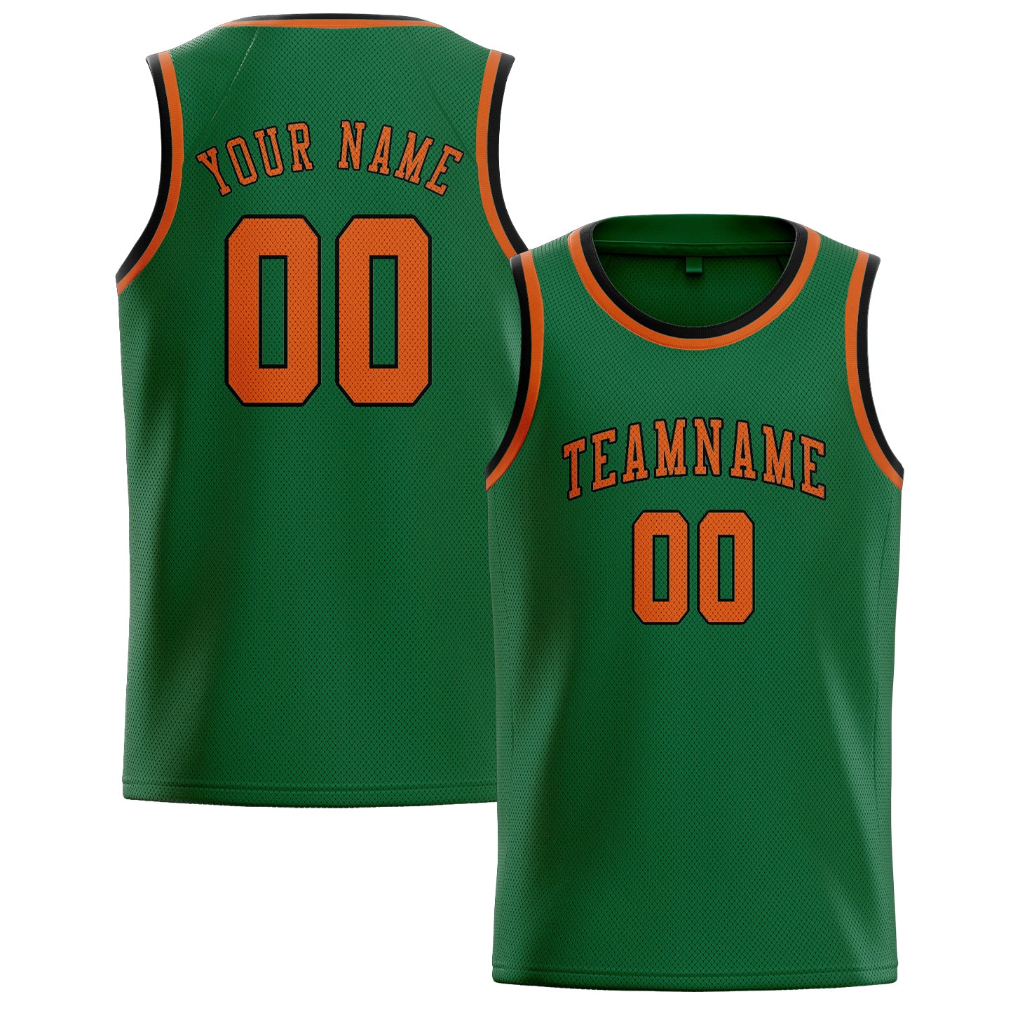 Maillot de basketball personnalisé vert et orange