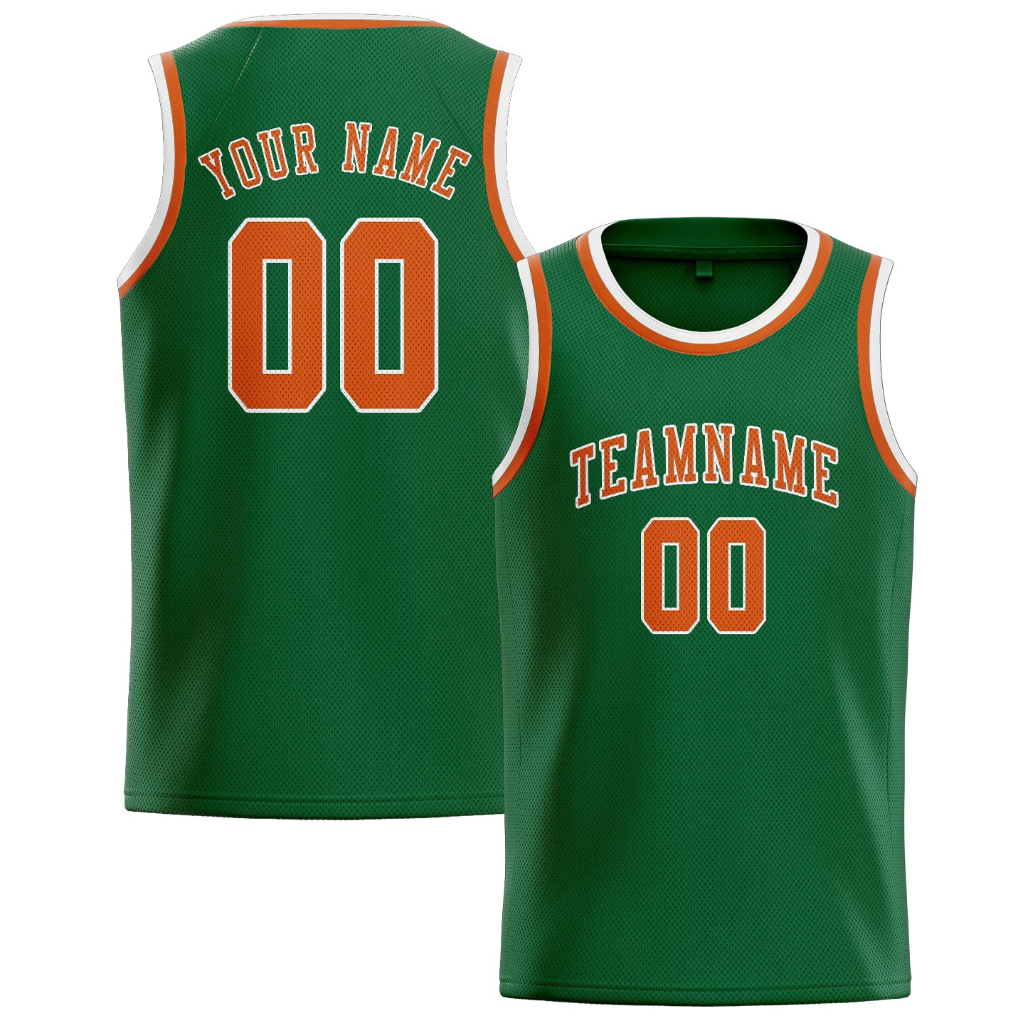 Maillot de basketball personnalisé vert et orange