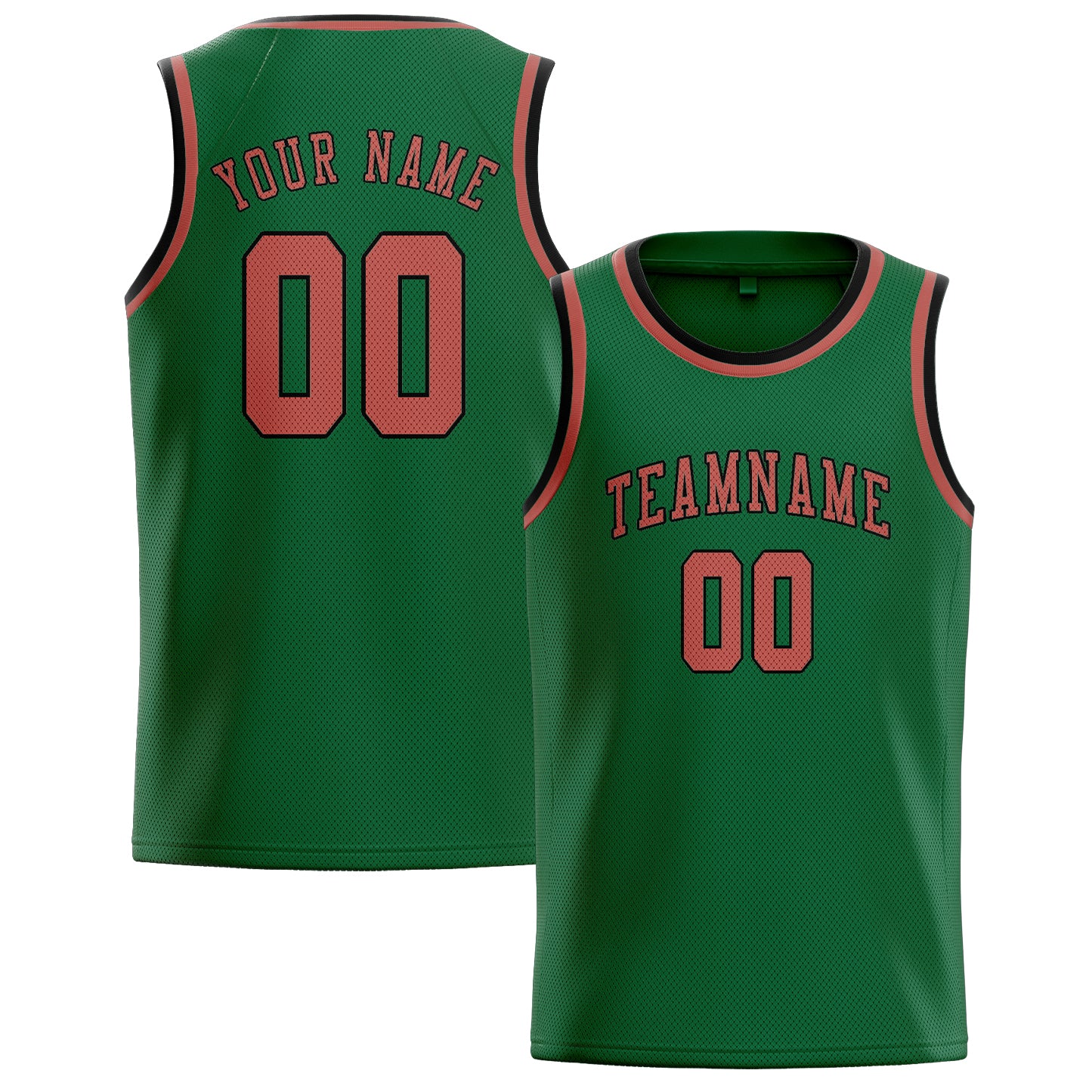 Maillot de basketball personnalisé vert cuivre rose