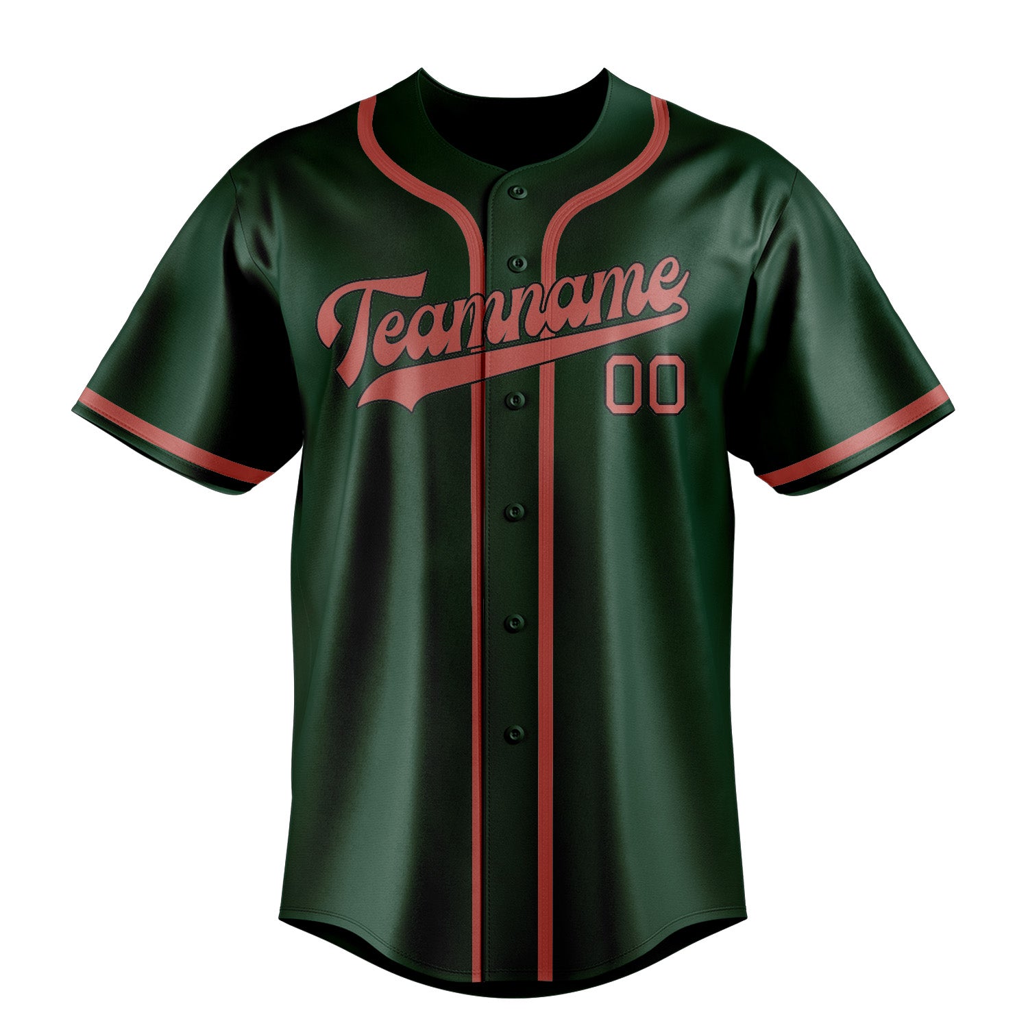 Maillot de baseball personnalisé vert et cuivre rose