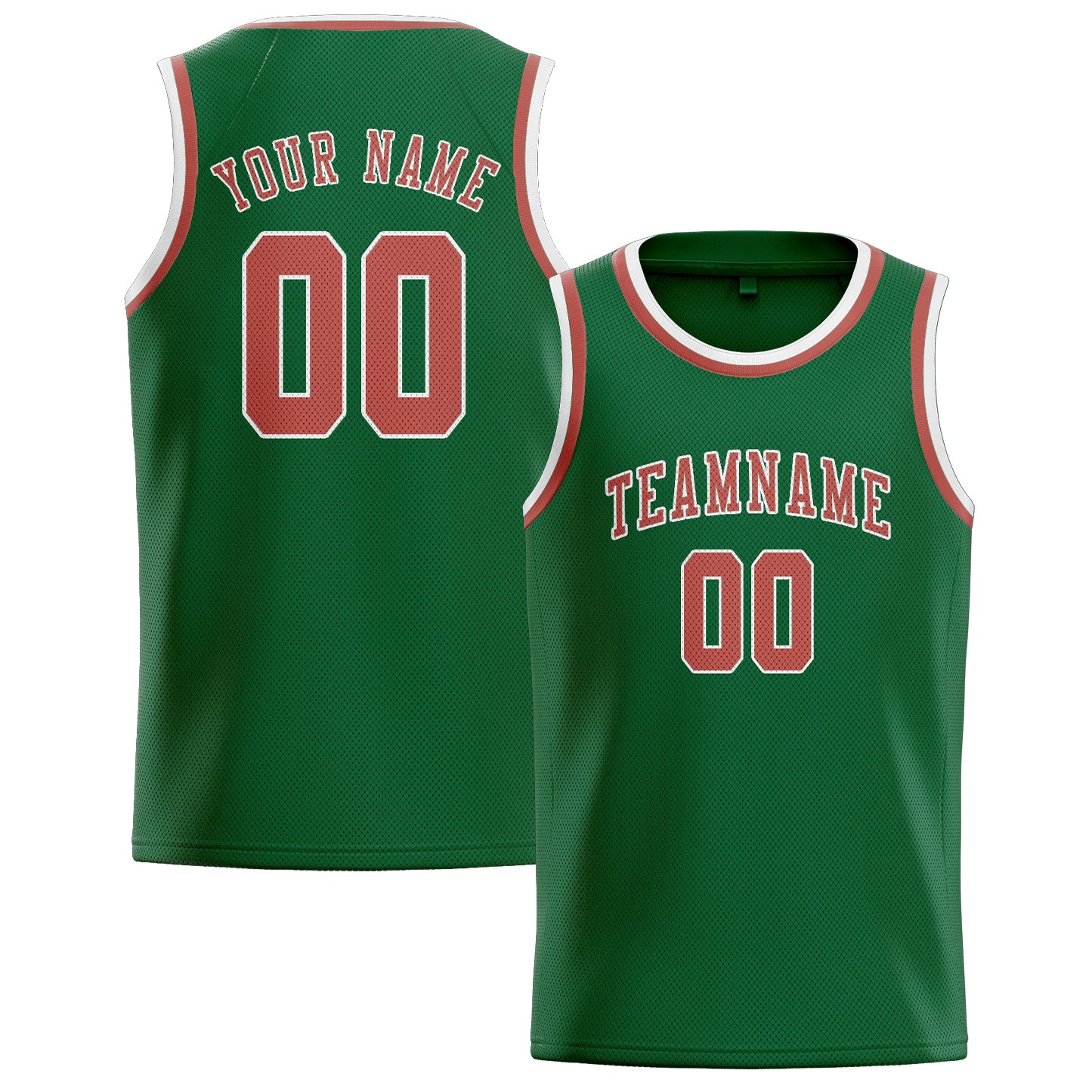 Maillot de basketball personnalisé vert cuivre rose