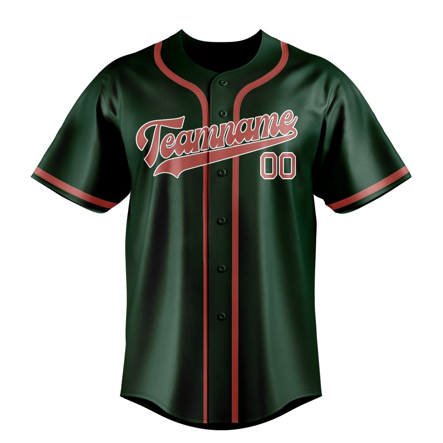 Maillot de baseball personnalisé vert et cuivre rose
