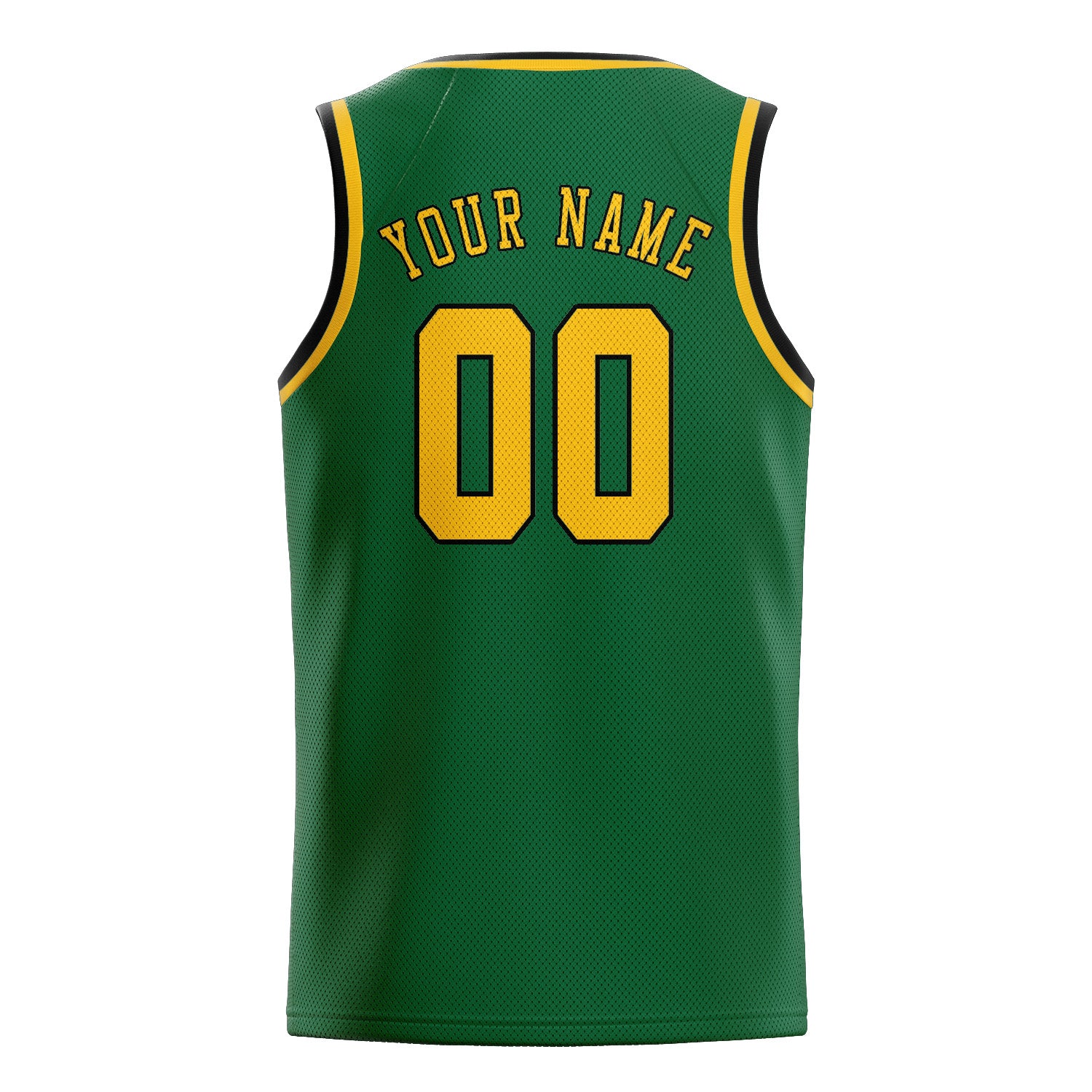 Maillot de basketball vert et or personnalisé