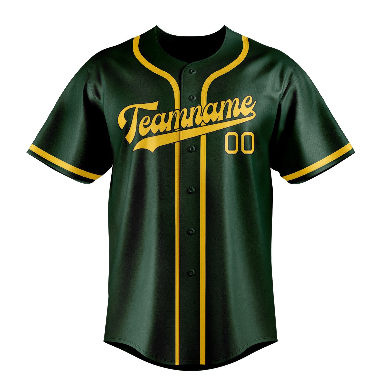 Maillot de baseball vert et or personnalisé