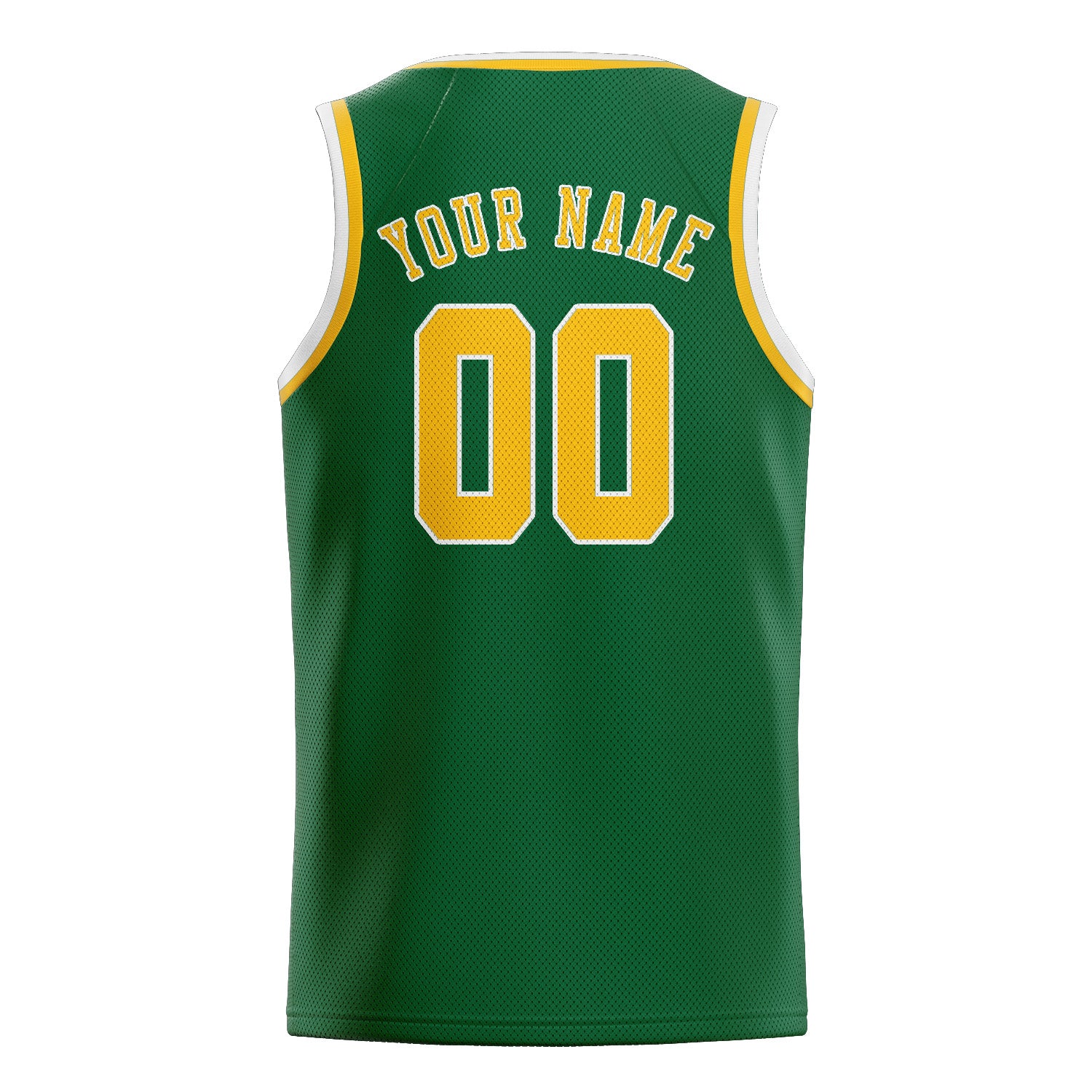Maillot de basketball vert et or personnalisé
