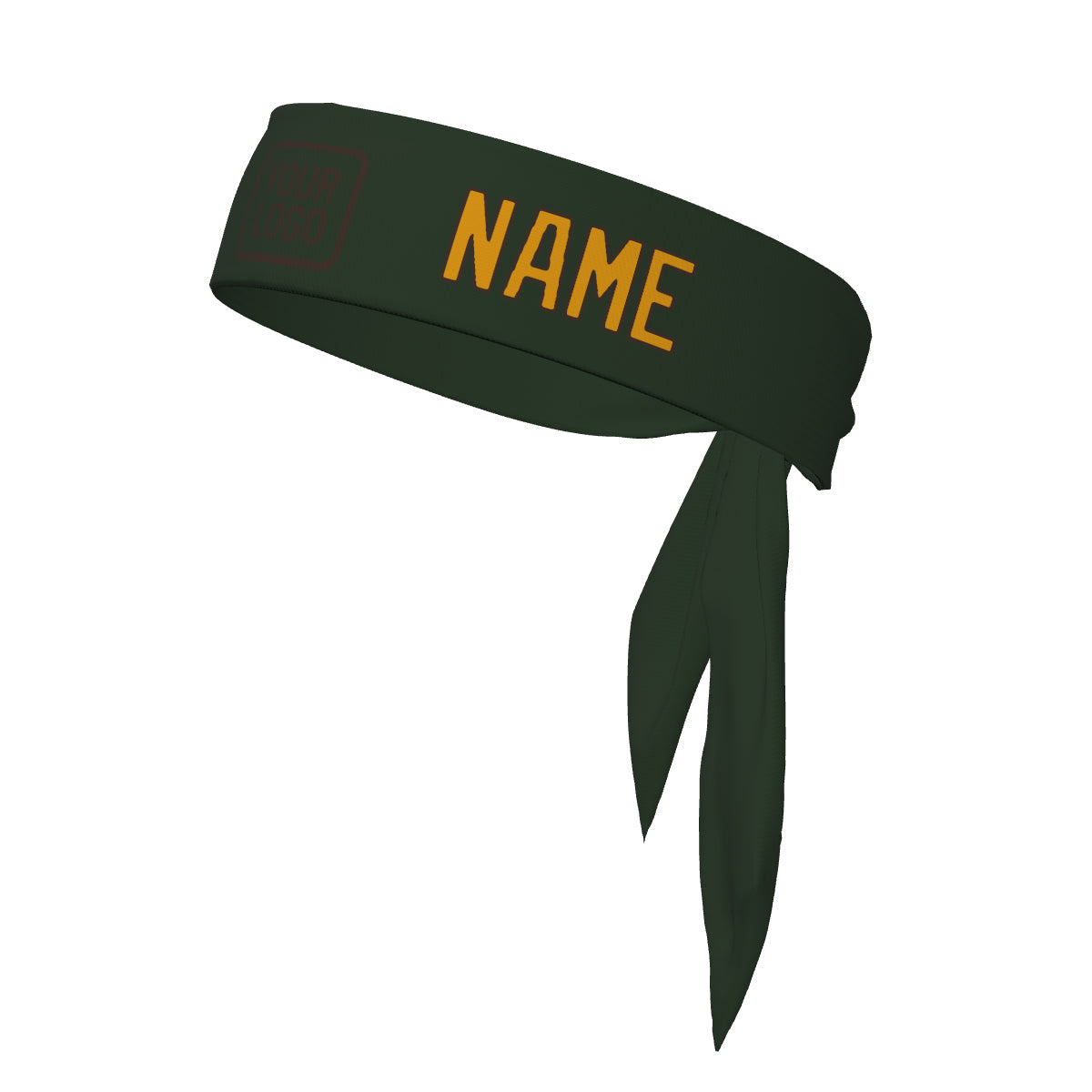 Bandeau personnalisé vert foncé et jaune