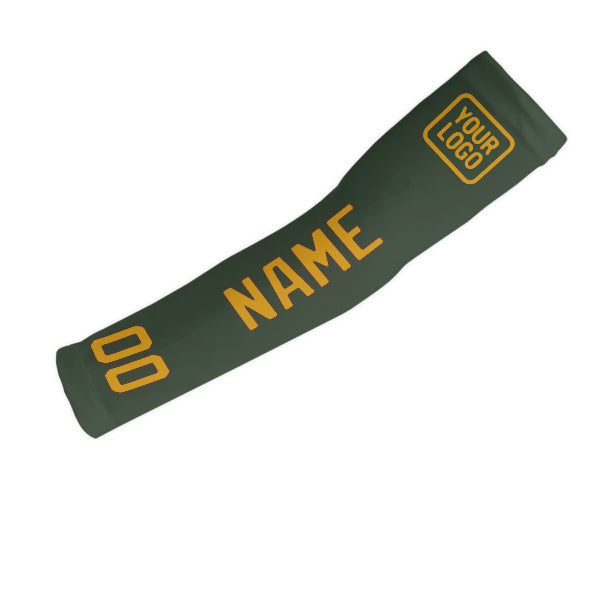 Manchon de bras personnalisé vert foncé et jaune