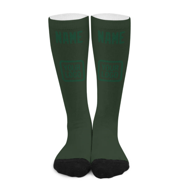Chaussettes hautes vert foncé personnalisées