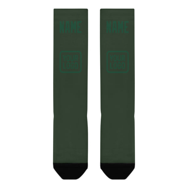 Chaussettes hautes vert foncé personnalisées