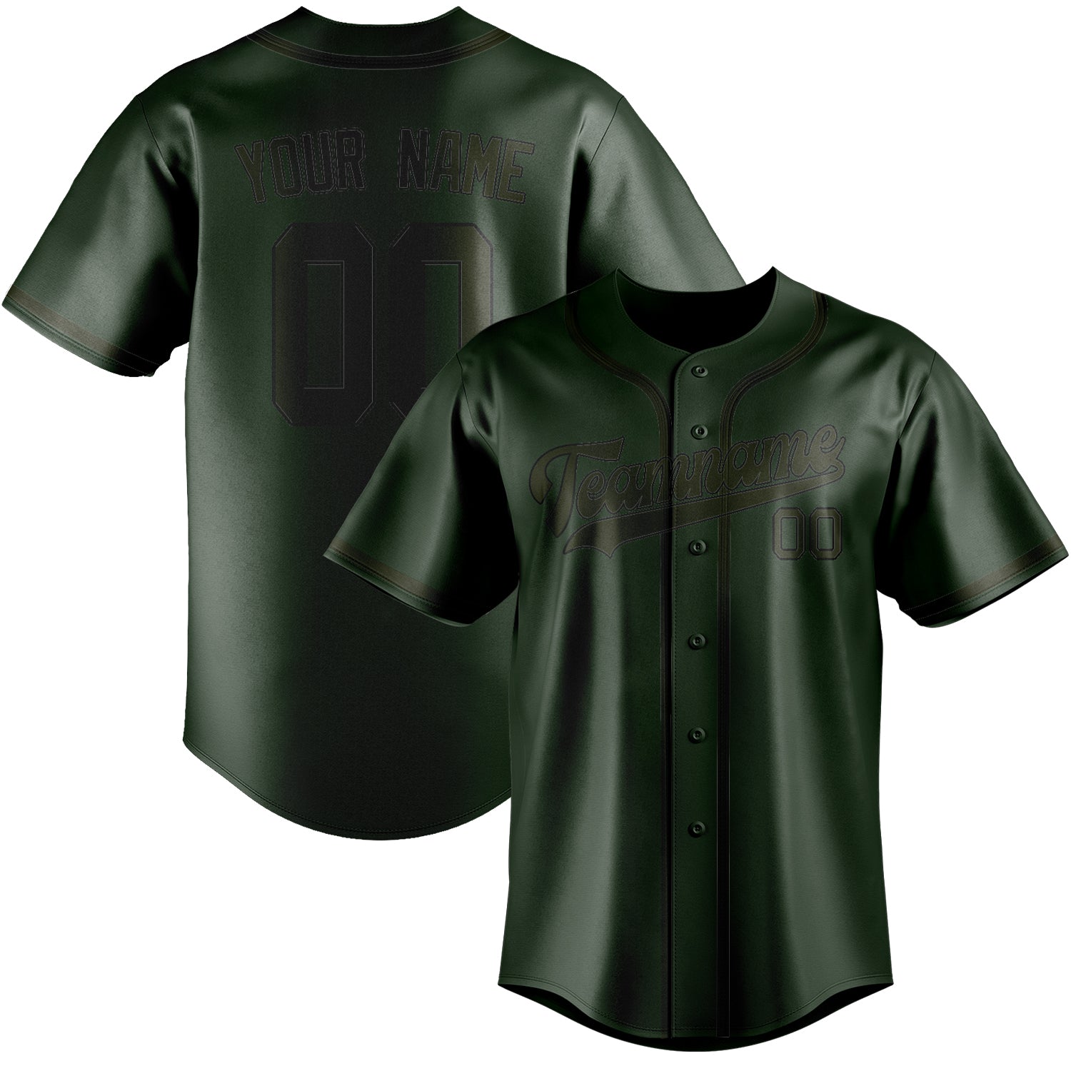 Maillot de baseball personnalisé vert olive foncé