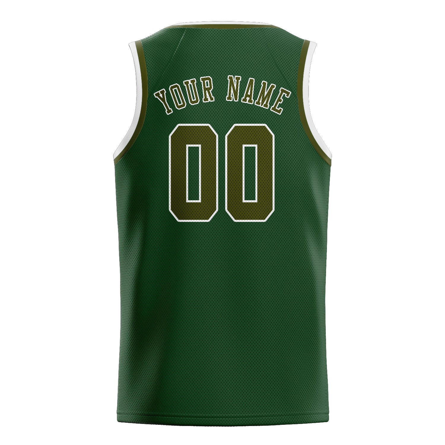 Maillot de basketball personnalisé vert olive foncé