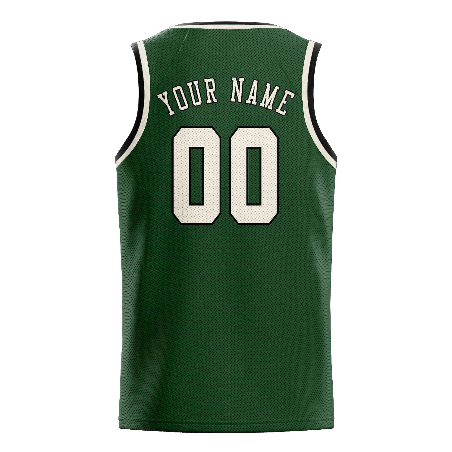 Maillot de basketball personnalisé vert foncé et crème