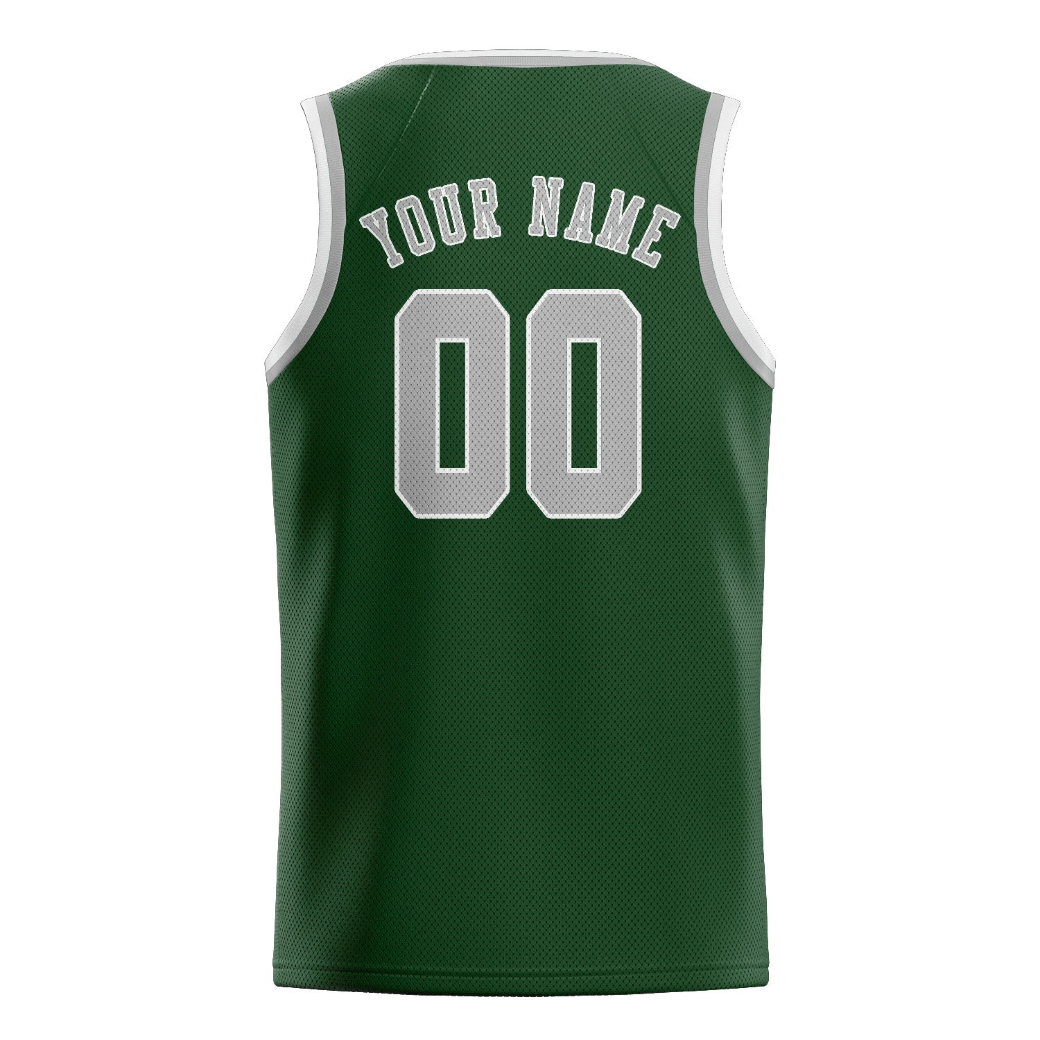 Maillot de basketball personnalisé vert foncé et gris