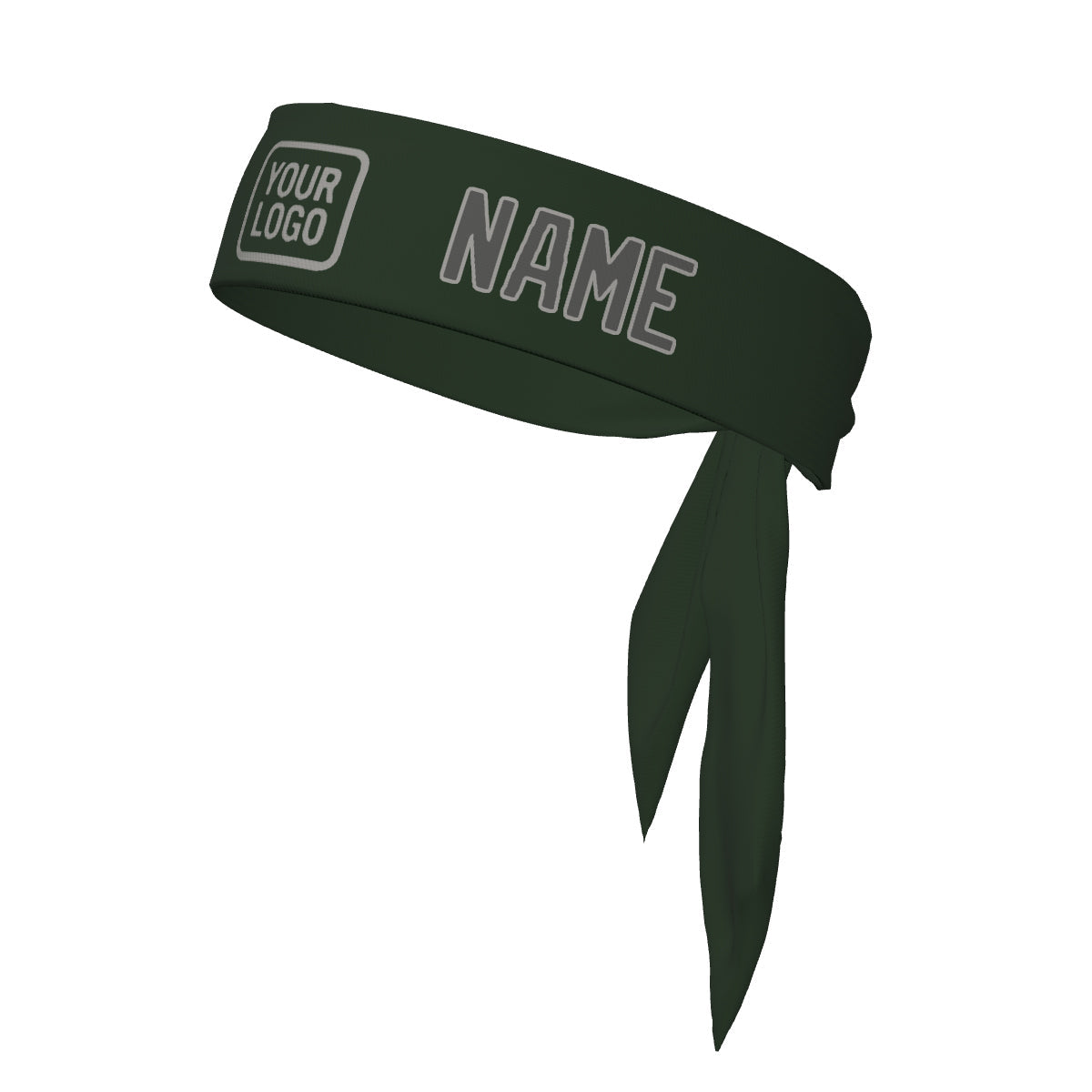 Bandeau personnalisé vert foncé et gris foncé