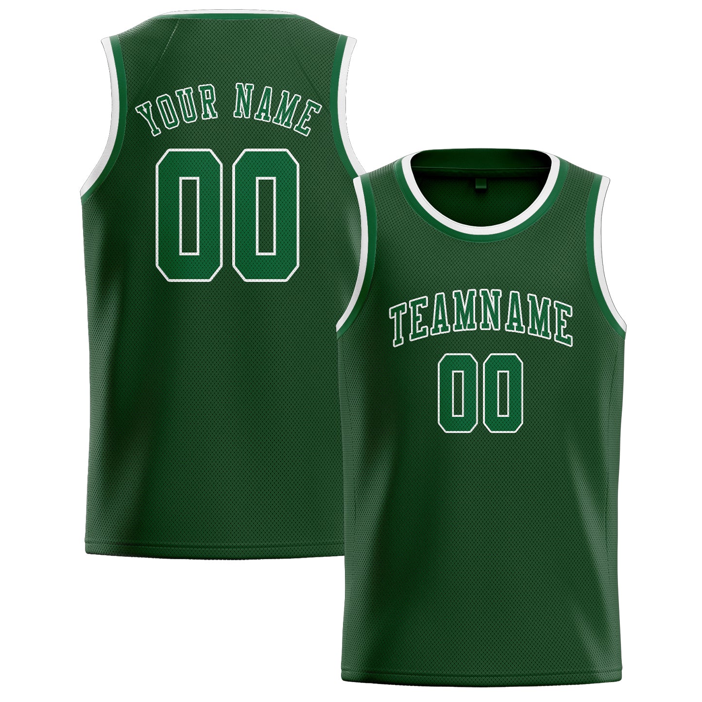 Maillot de basketball vert foncé personnalisé