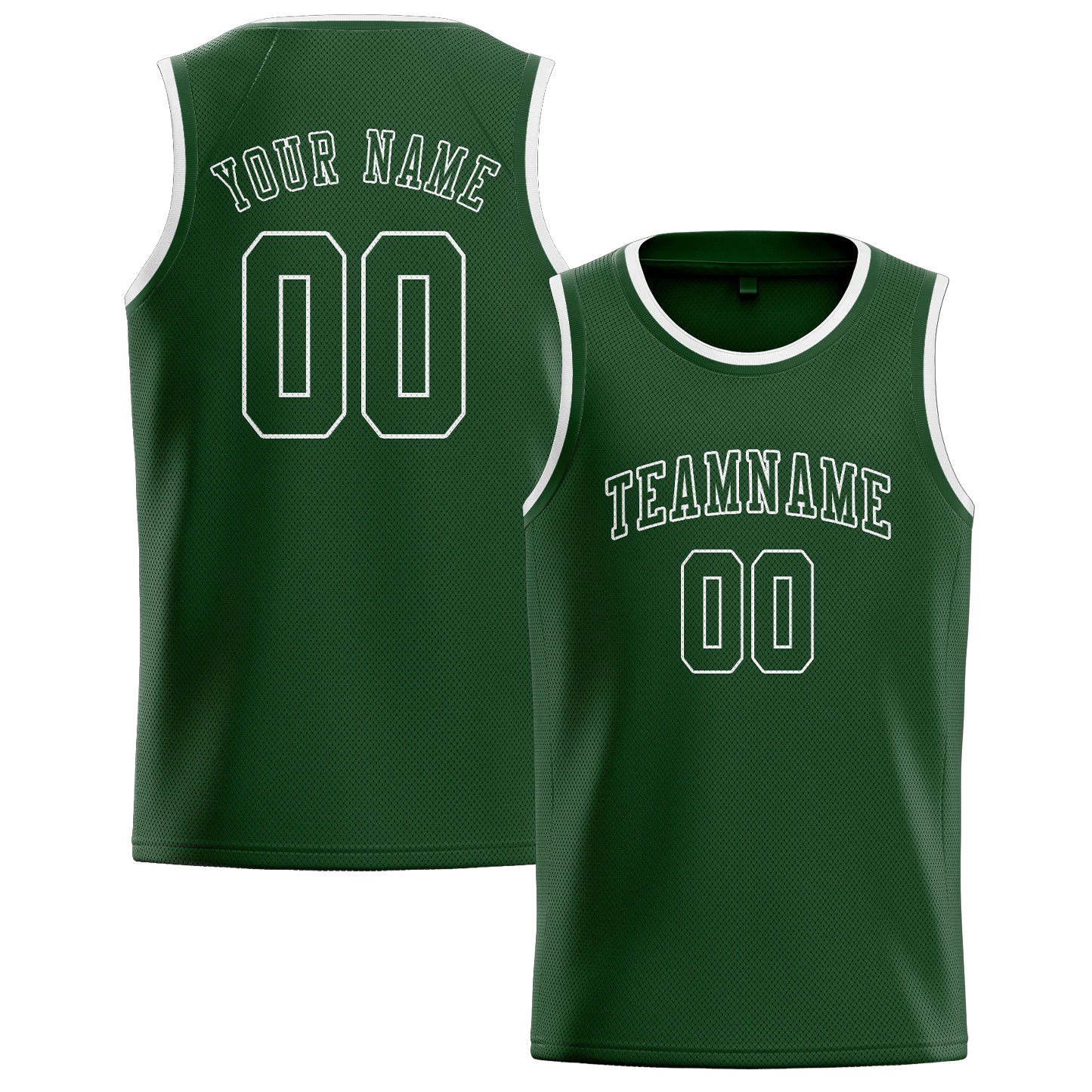 Maillot de basketball vert foncé personnalisé