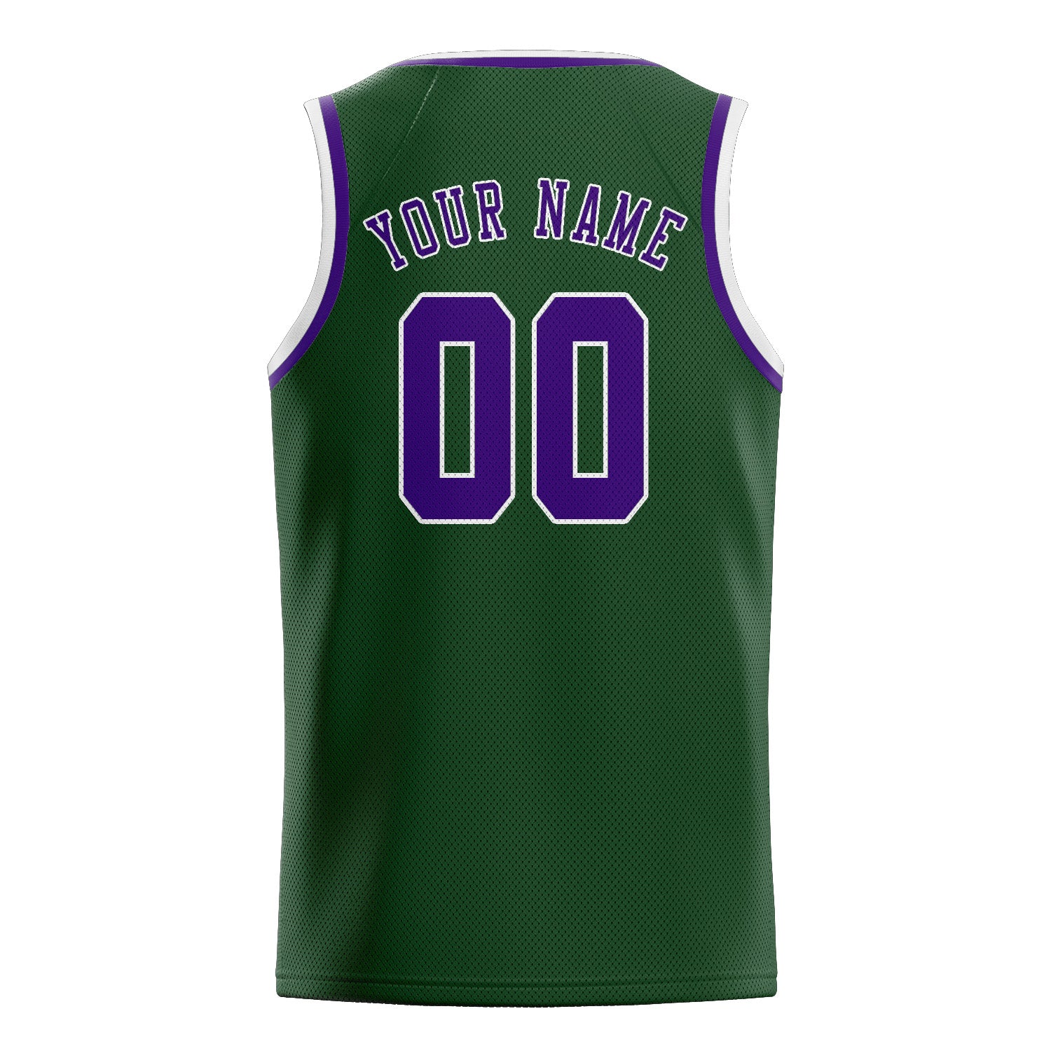 Maillot de basketball personnalisé vert foncé et violet