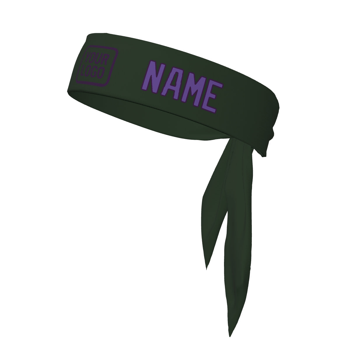 Bandeau personnalisé vert foncé et violet clair