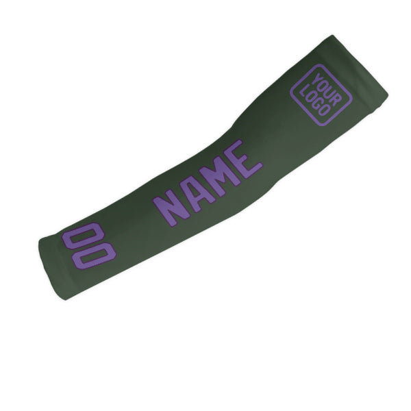 Manchon de bras personnalisé vert foncé et violet clair