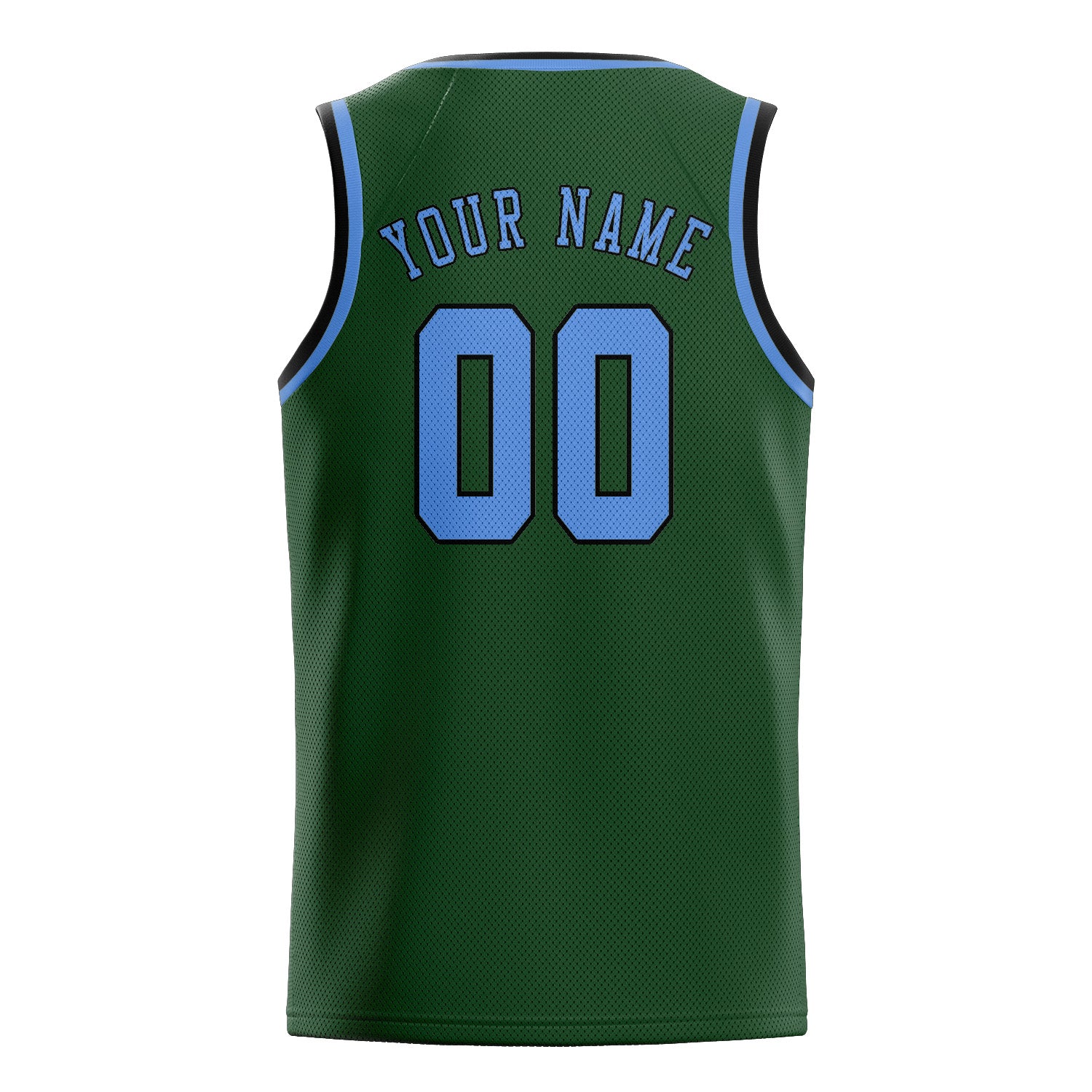Maillot de basketball personnalisé vert foncé et bleu clair