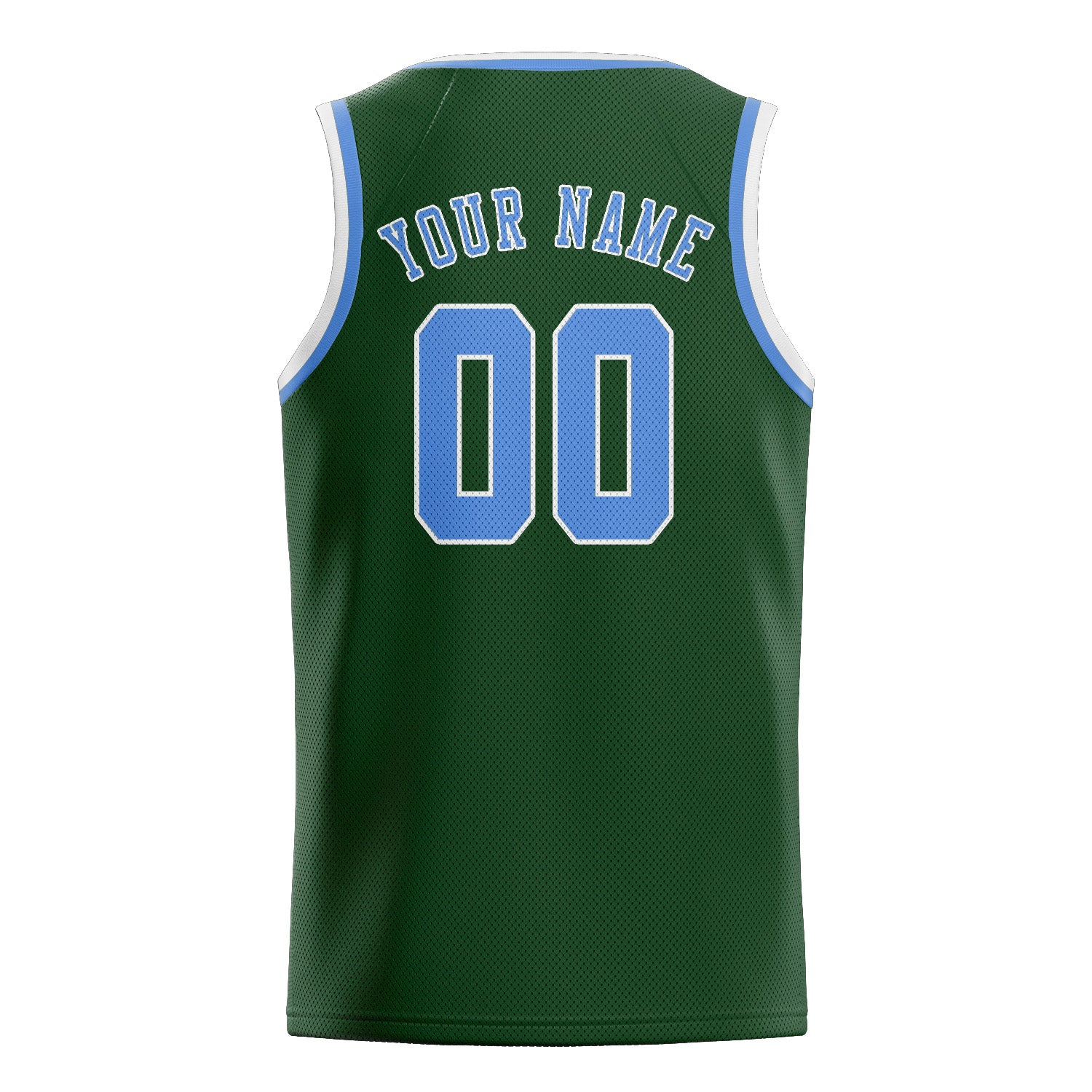 Maillot de basketball personnalisé vert foncé et bleu clair