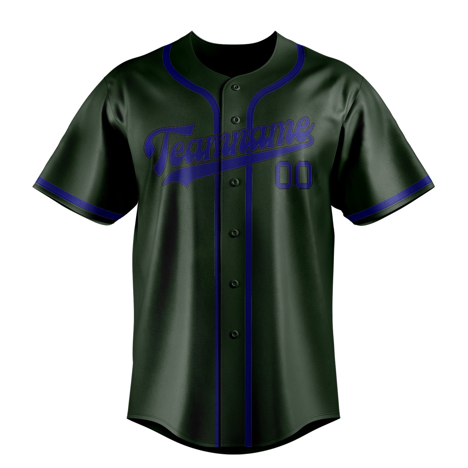 Maillot de baseball personnalisé vert foncé et bleu ciel
