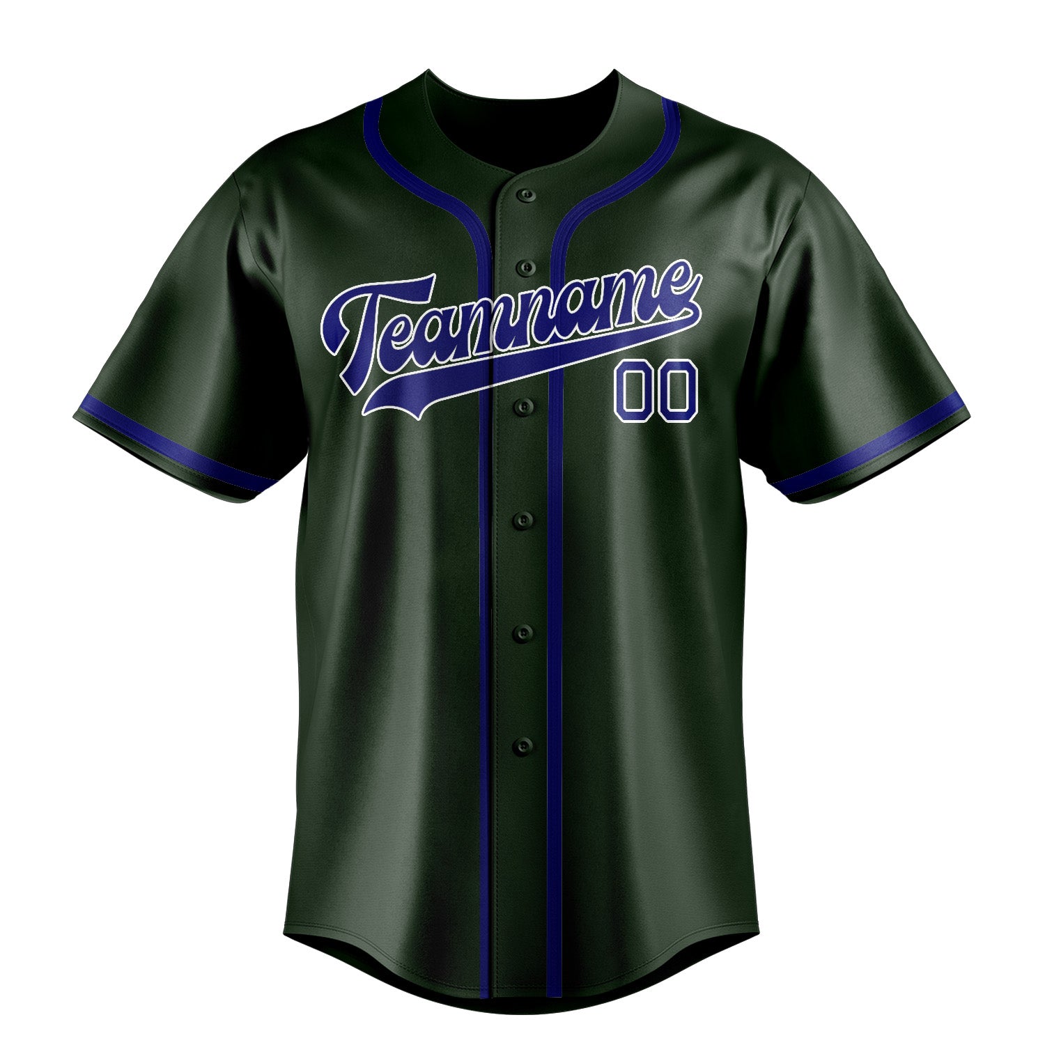 Maillot de baseball personnalisé vert foncé et bleu ciel