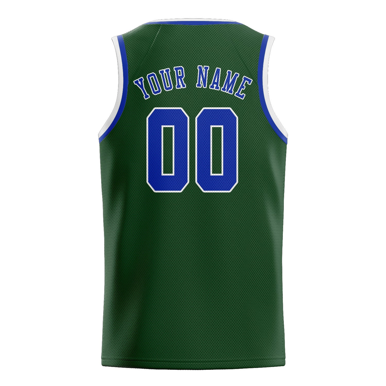 Maillot de basketball personnalisé vert foncé et bleu ciel