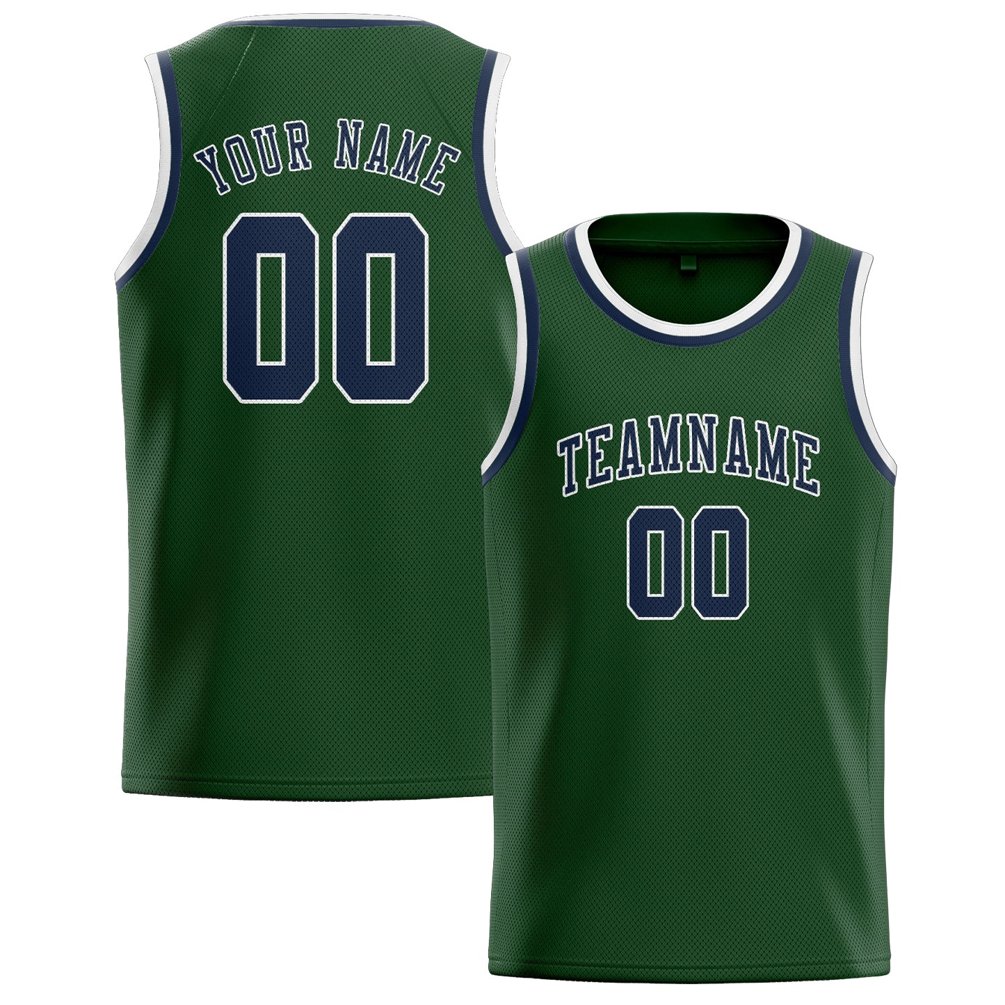 Maillot de basketball personnalisé vert foncé et bleu