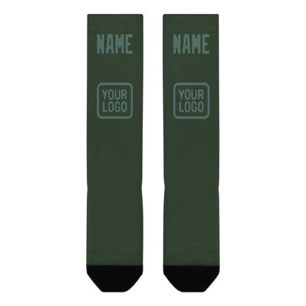 Chaussettes hautes personnalisées vert foncé, bleu et vert