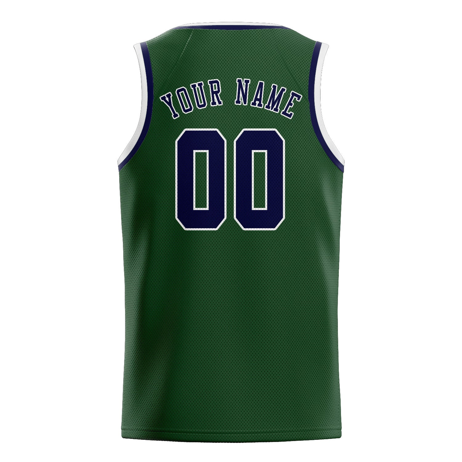 Maillot de basketball personnalisé vert foncé et marine