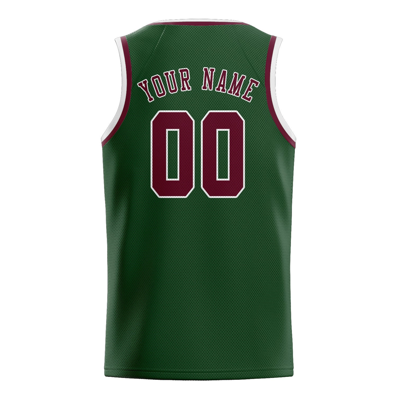 Maillot de basketball personnalisé vert foncé et rouge cramoisi