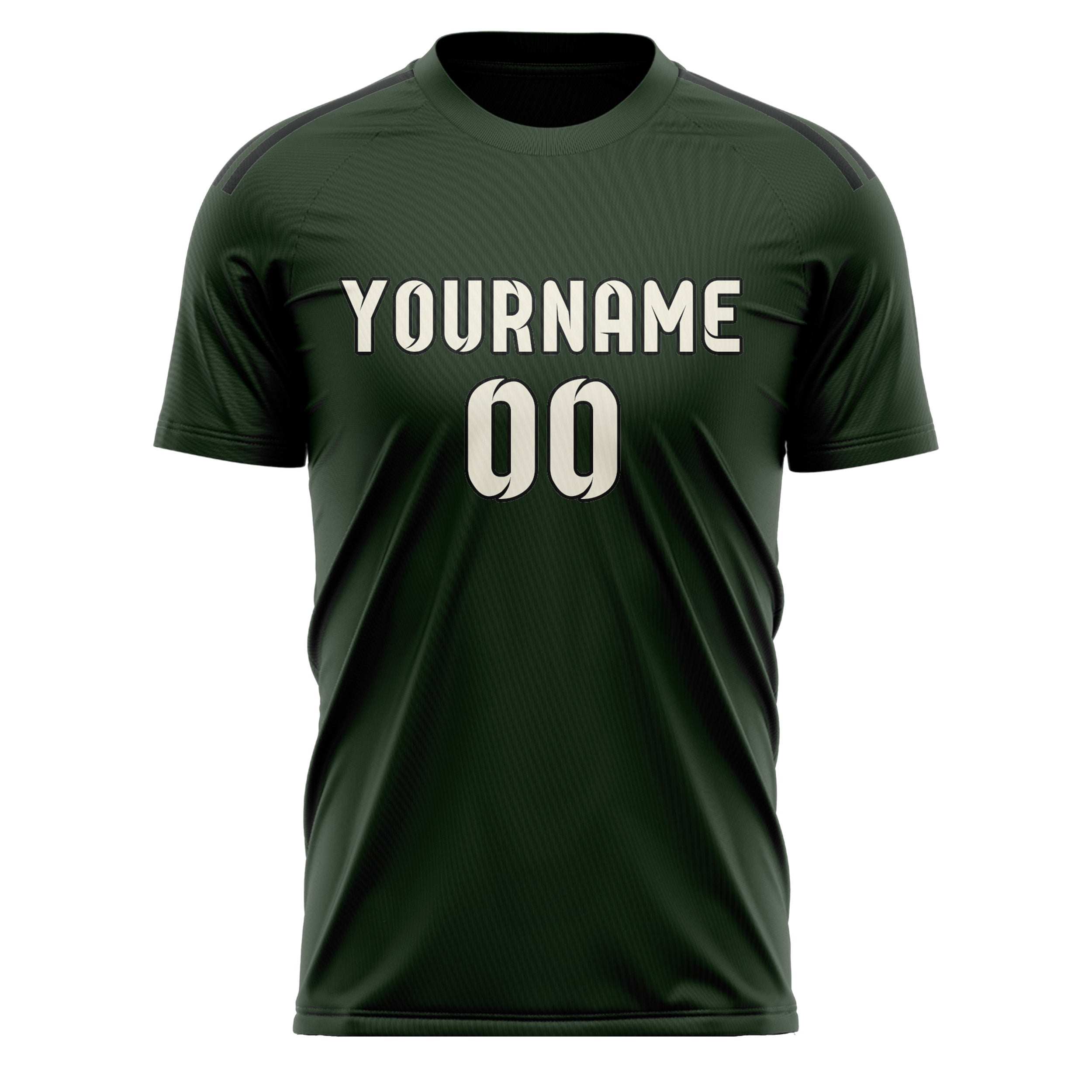 Maillot de football personnalisé vert foncé et crème