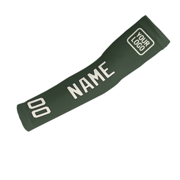 Manchon de bras personnalisé vert foncé crème