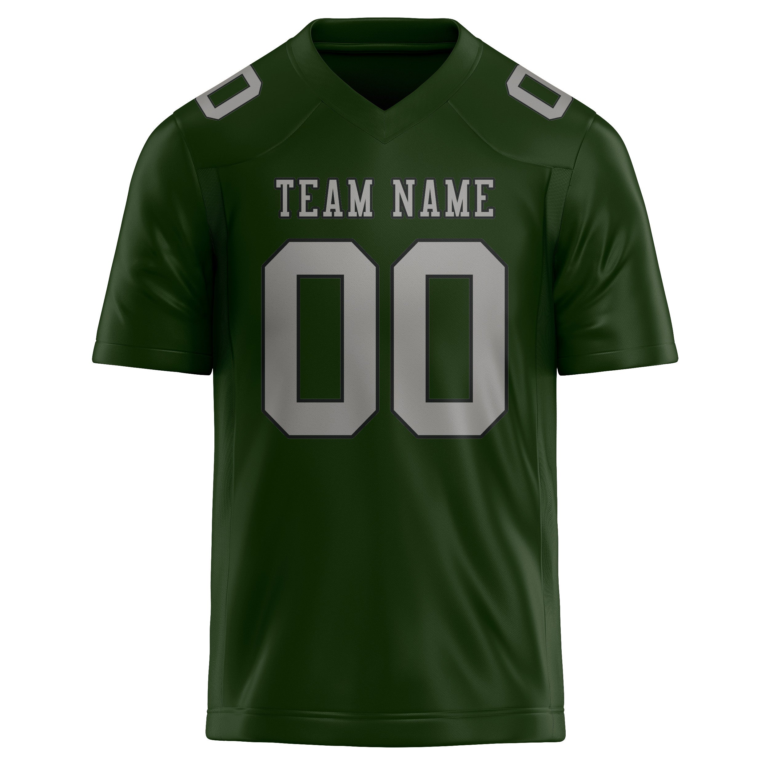 Custom Dark Green Gray Football Jersey