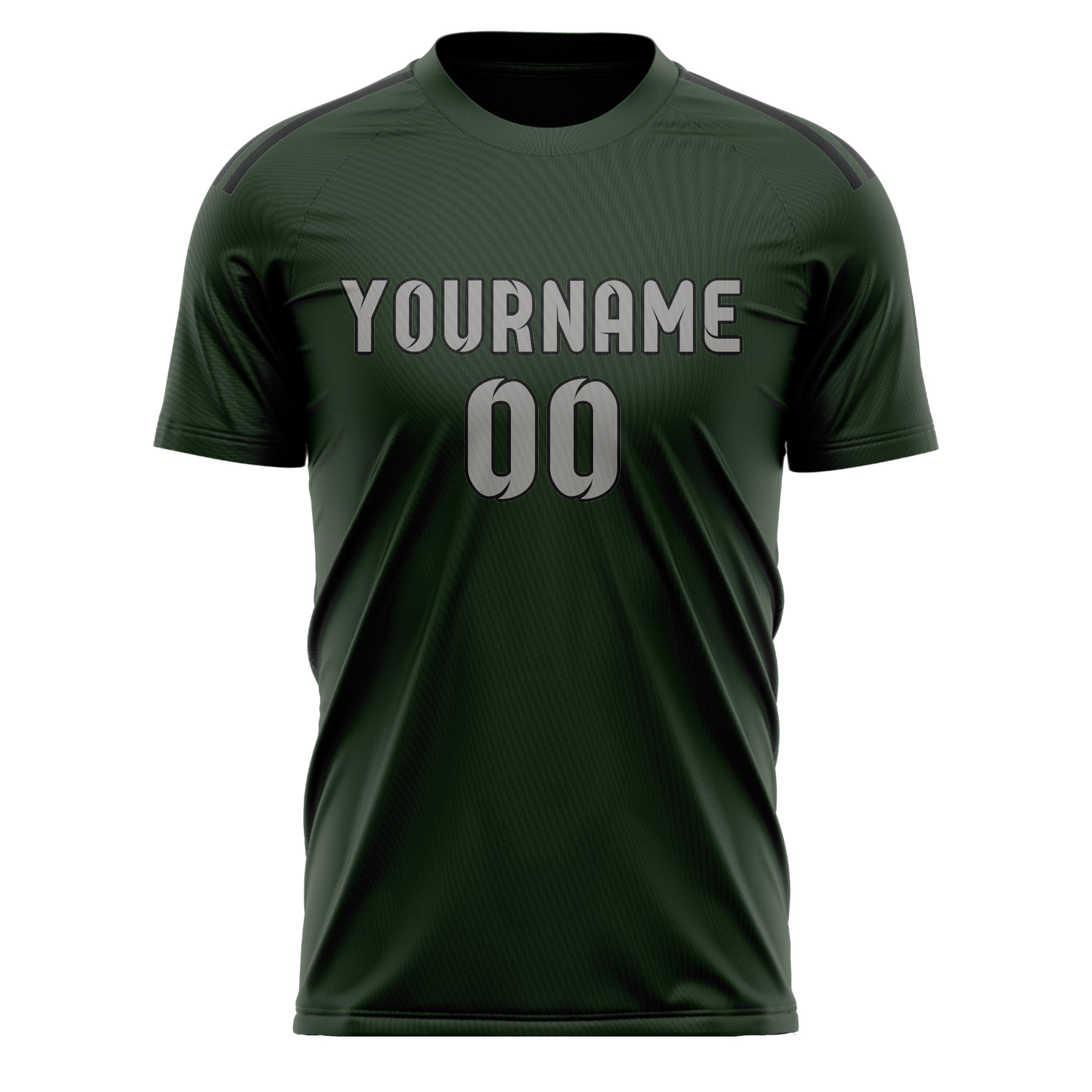 Maillot de football personnalisé vert foncé et gris