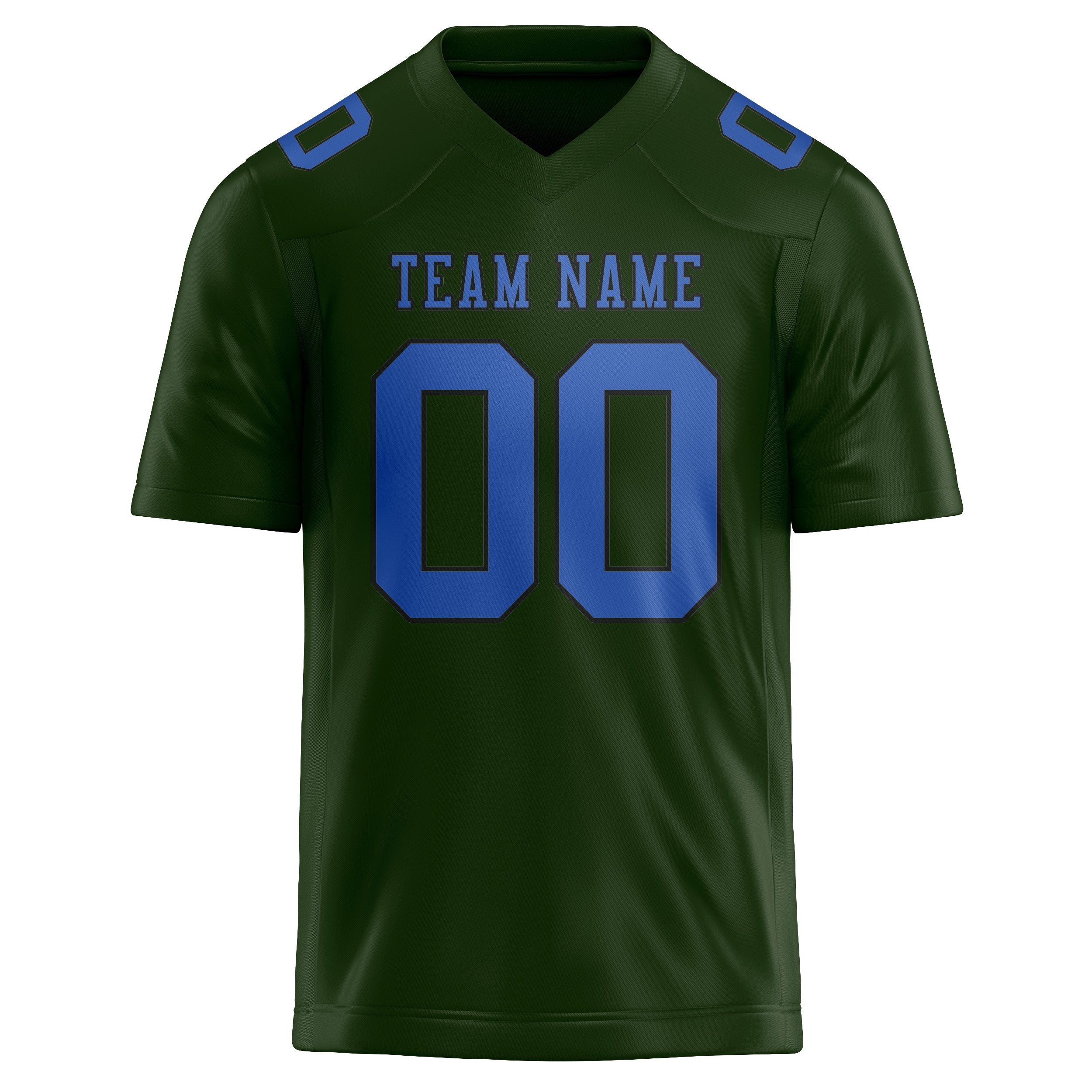 Custom Dark Green Sky Blue Football Jersey