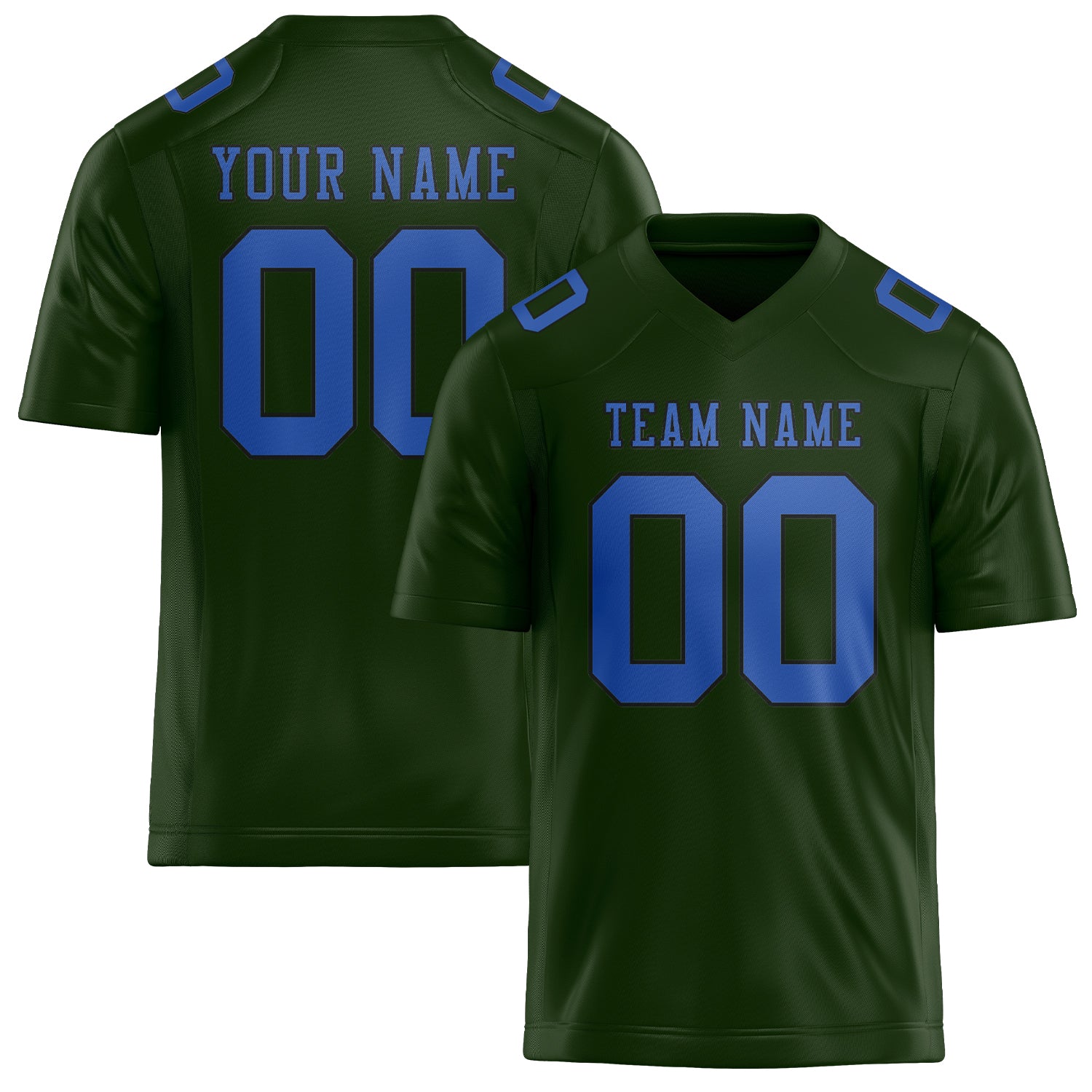 Custom Dark Green Sky Blue Football Jersey