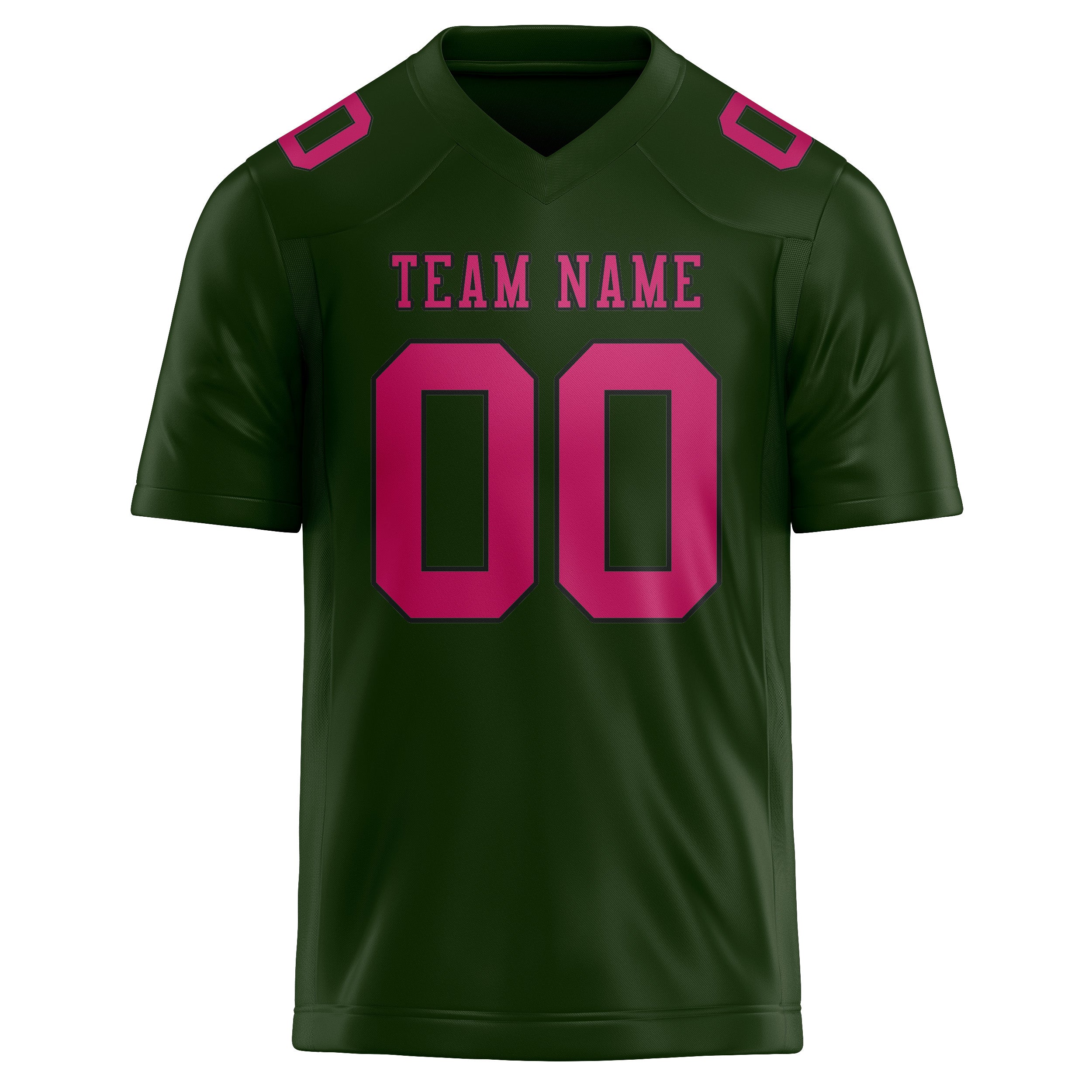 Maillot de football personnalisé vert foncé et rose