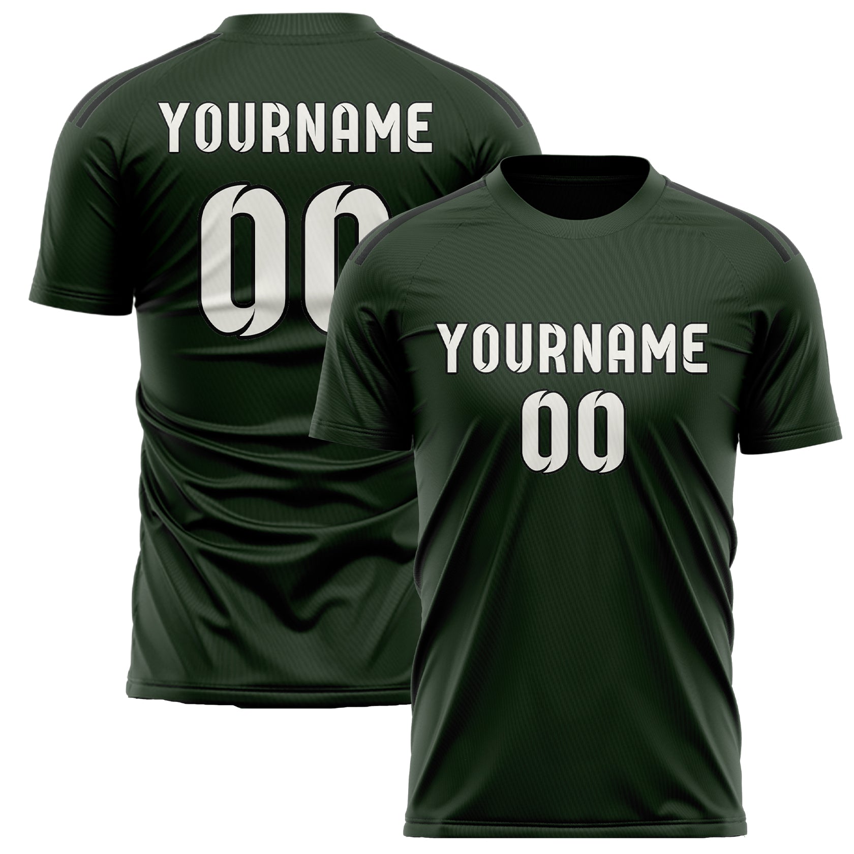 Maillot de football personnalisé vert foncé et blanc