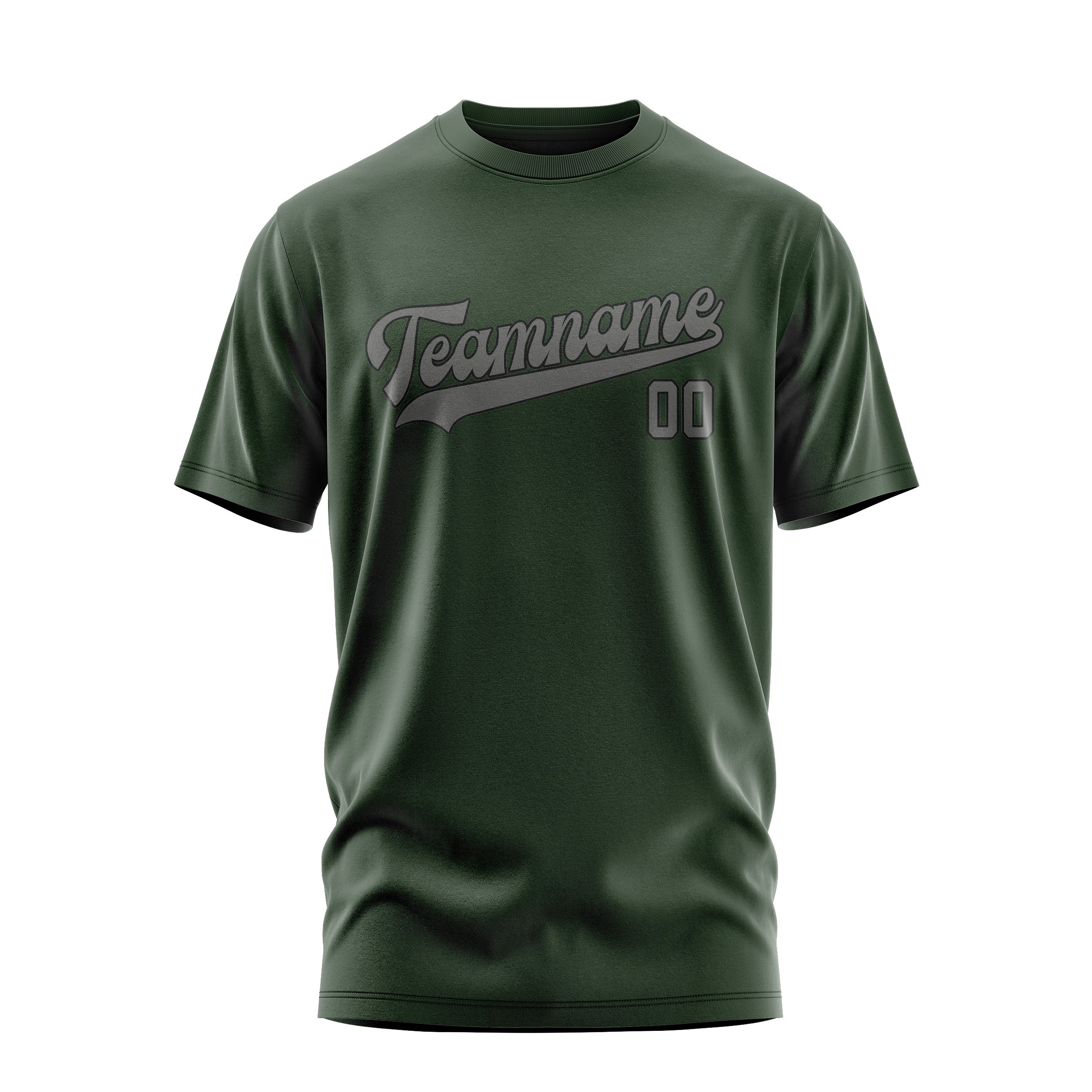 T-shirt personnalisé vert foncé et gris foncé